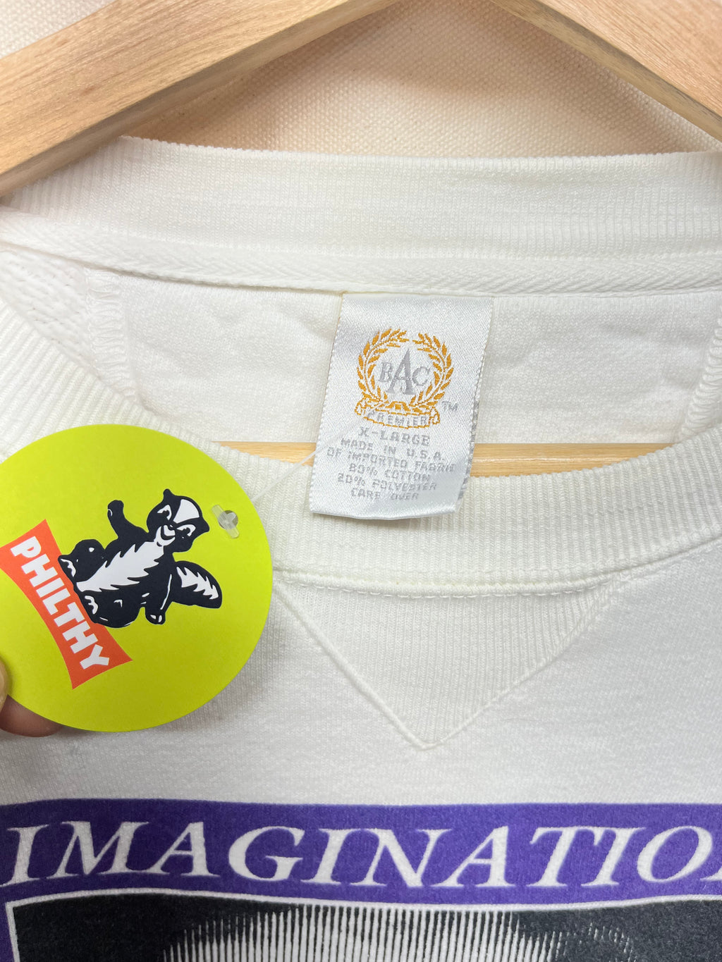 Vtg Albert Einstein Memorial Imagination Crewneck White BAC Sweatshirt XL