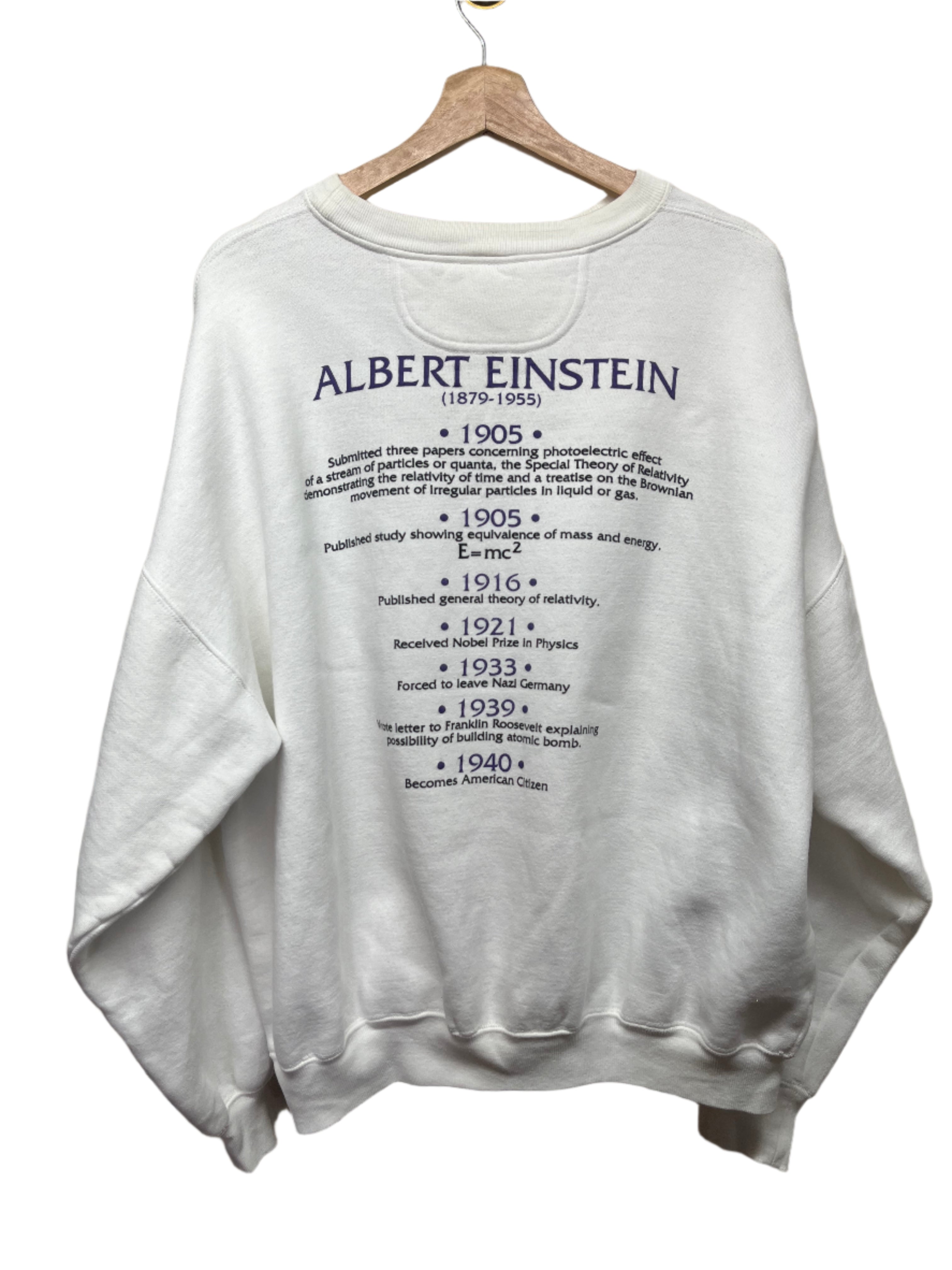 Vtg Albert Einstein Memorial Imagination Crewneck White BAC Sweatshirt XL