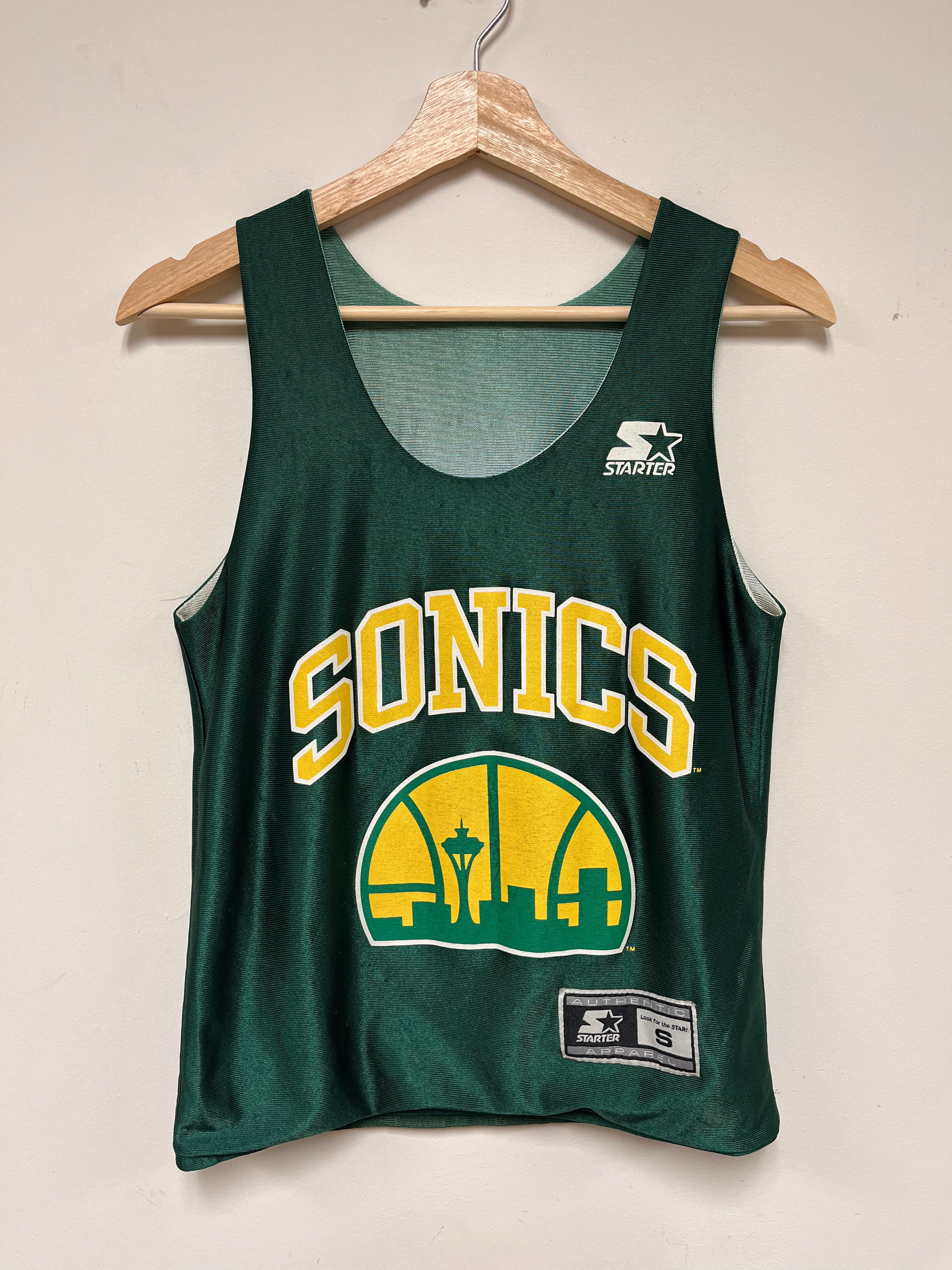 Vintage Seattle Supersonics Starter NBA Reversible Tank Top Jersey: Small