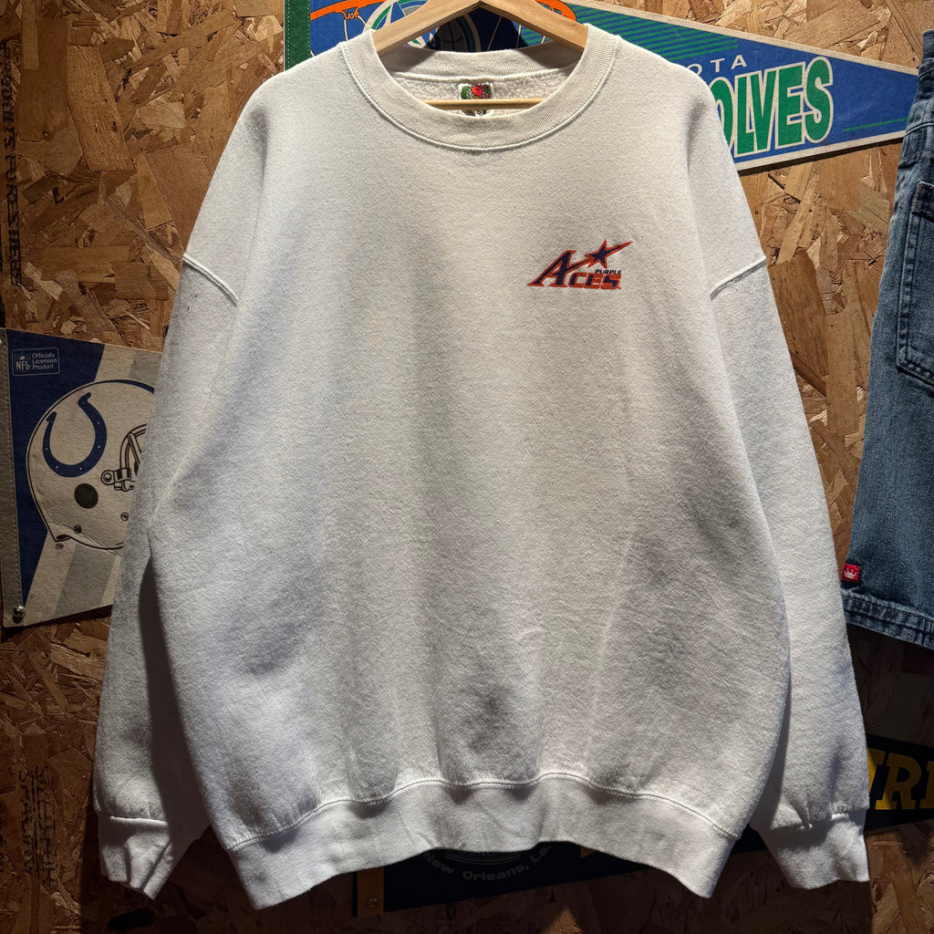 Vintage University of Evansville Purple Aces Crewneck Sweatshirt: XXL
