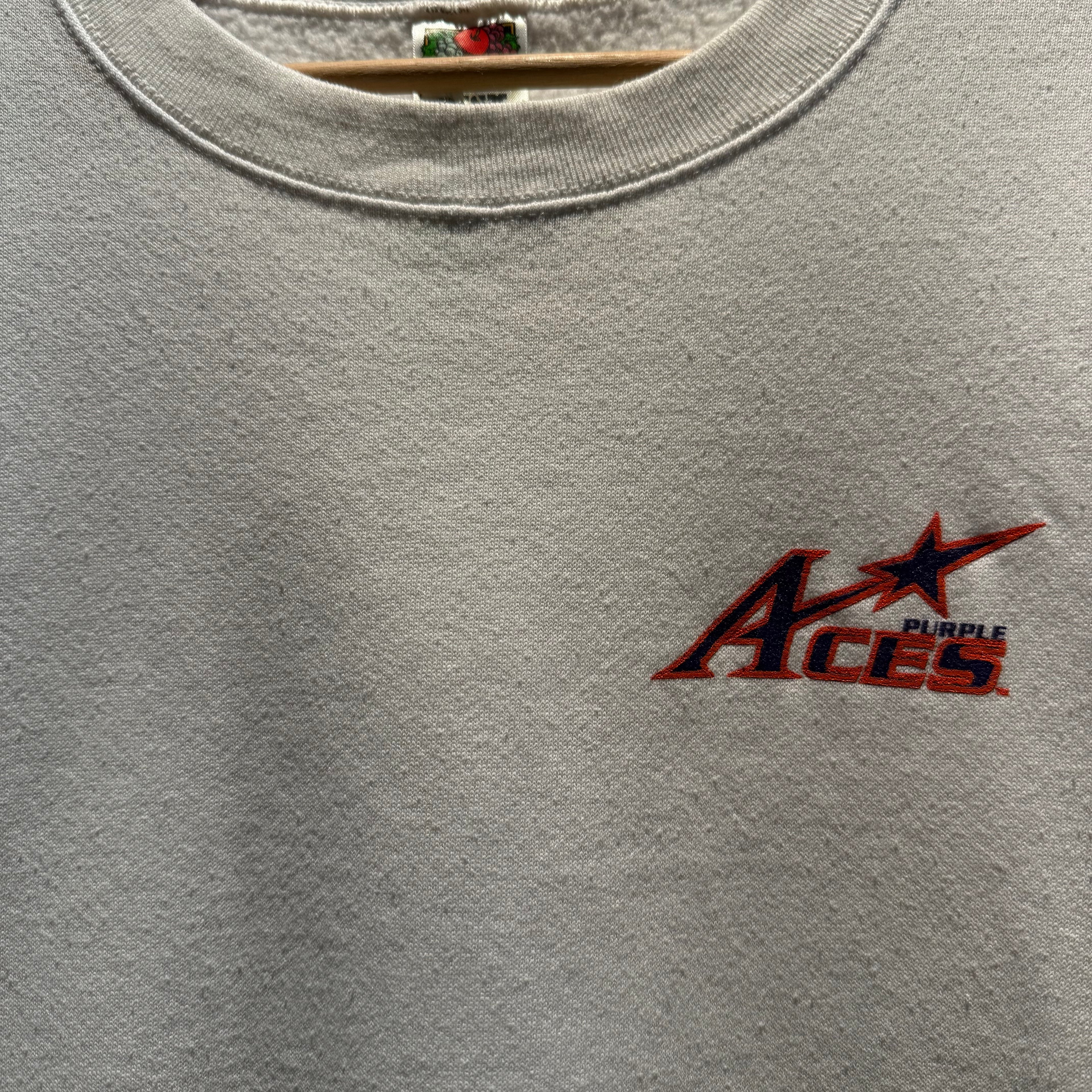 Vintage University of Evansville Purple Aces Crewneck Sweatshirt: XXL