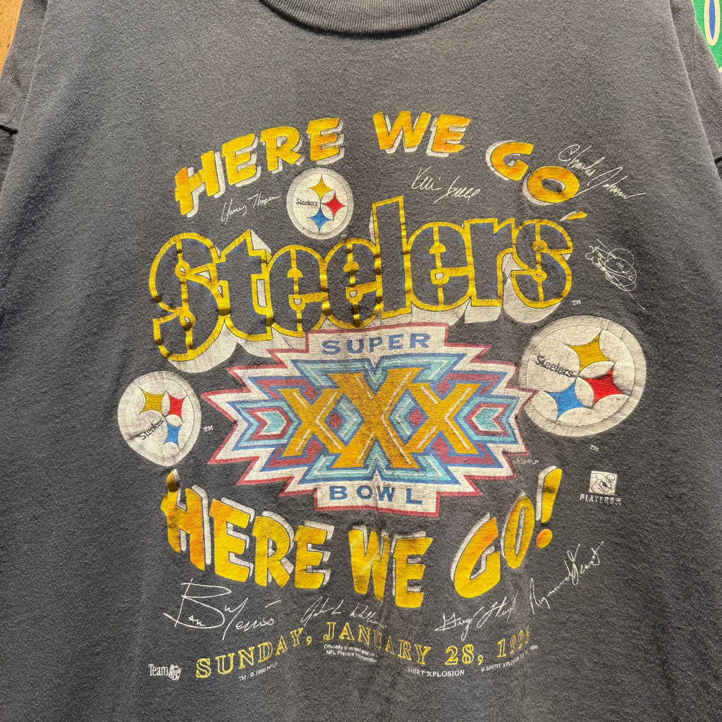 Vintage 1996 NFL Pittsburgh Steelers Super Bowl T-Shirt: XL