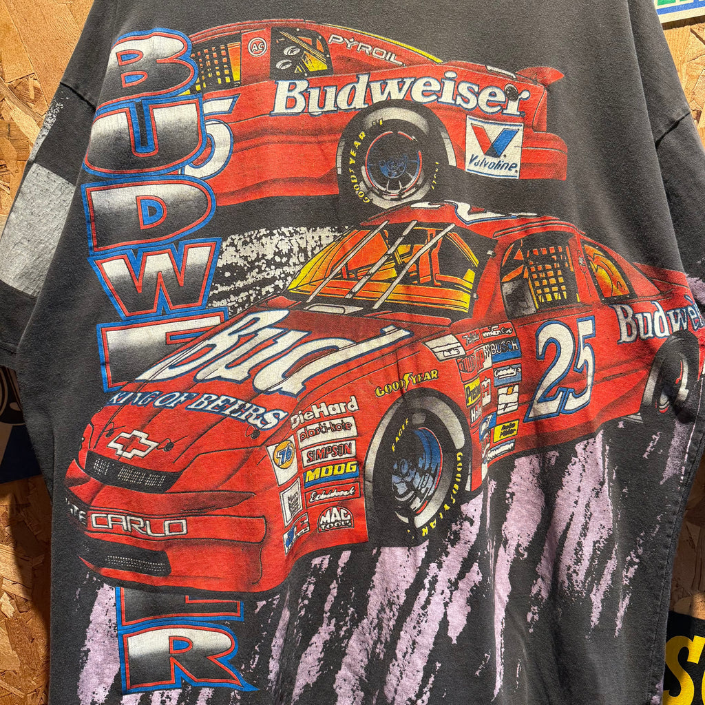 Vintage NASCAR Motorsport Tradition Budweiser All Over Print T-Shirt: XXL