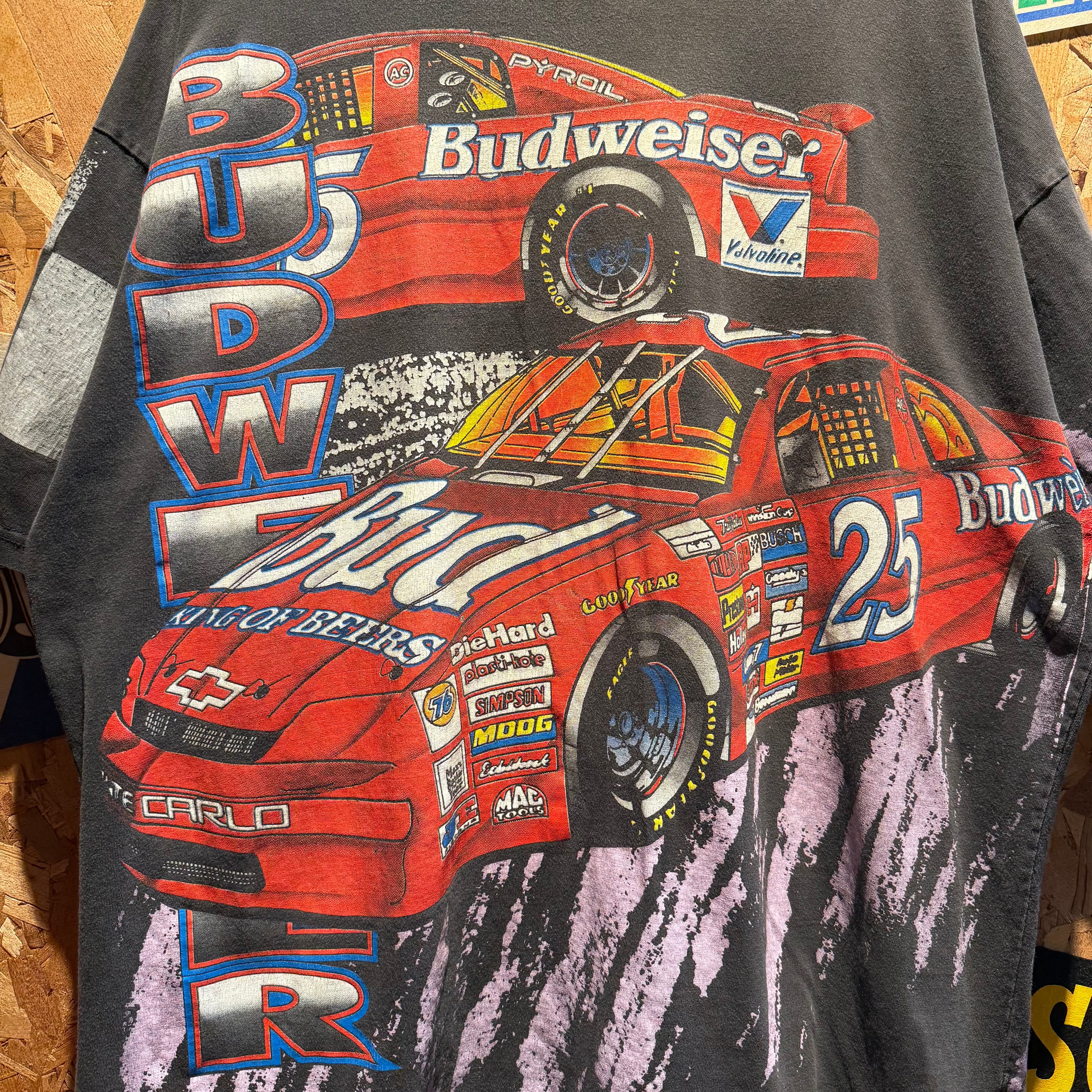 Vintage NASCAR Motorsport Tradition Budweiser All Over Print T-Shirt: XXL