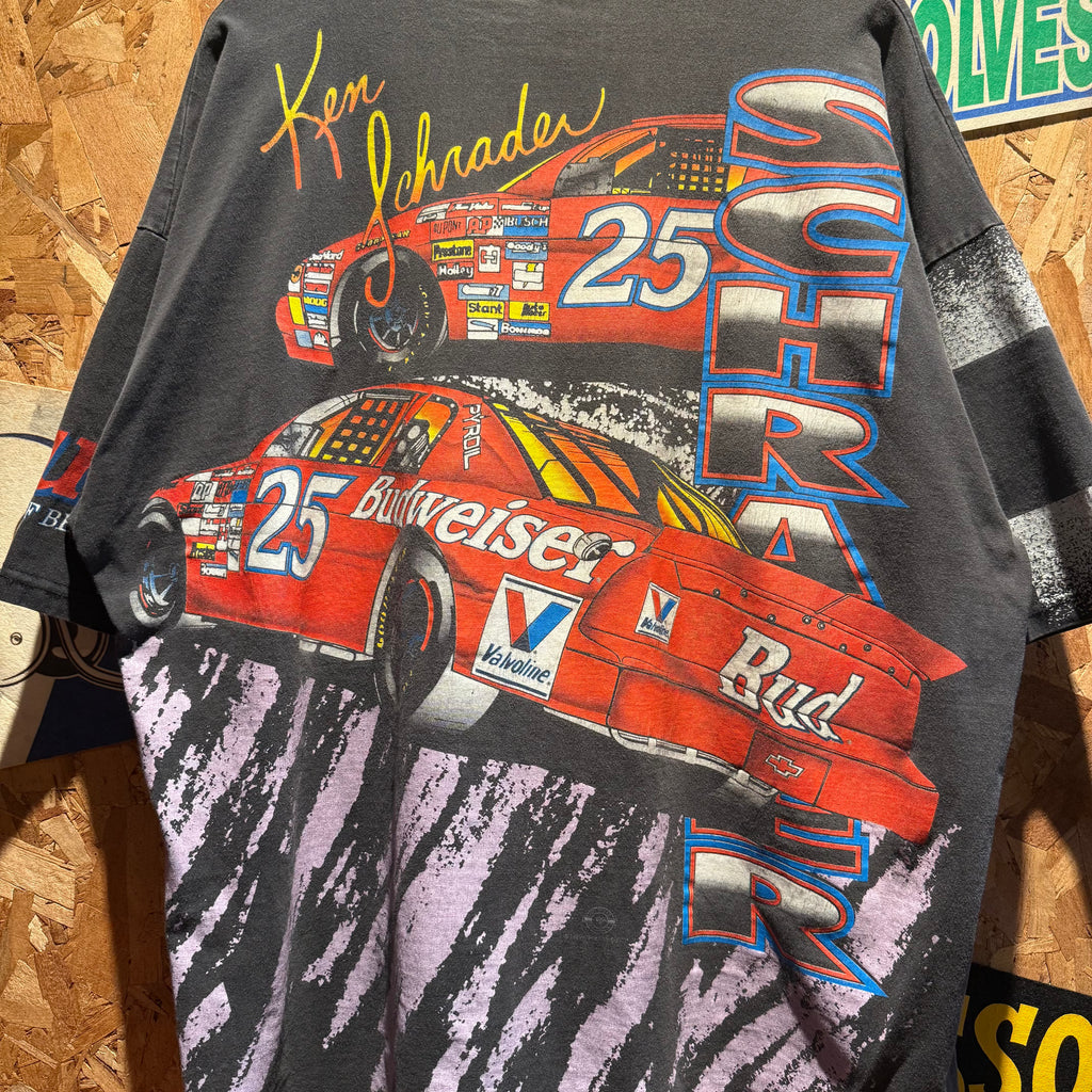 Vintage NASCAR Motorsport Tradition Budweiser All Over Print T-Shirt: XXL