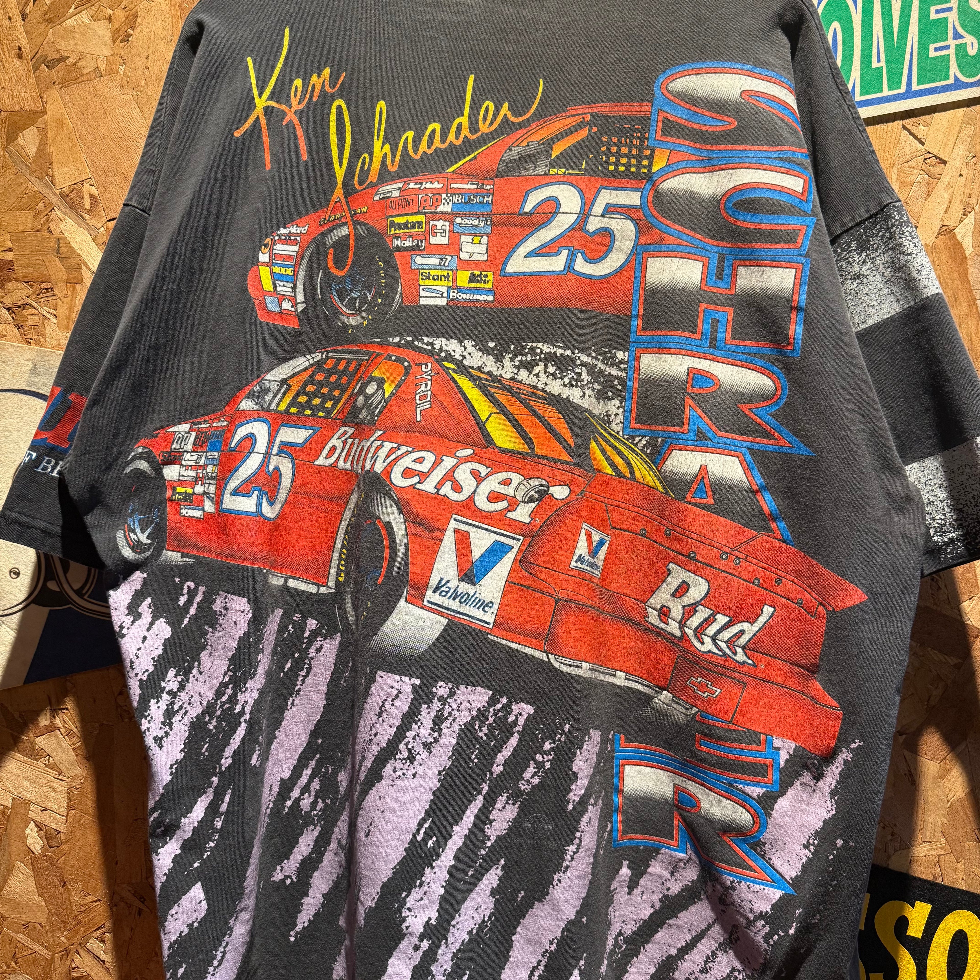 Vintage NASCAR Motorsport Tradition Budweiser All Over Print T-Shirt: XXL