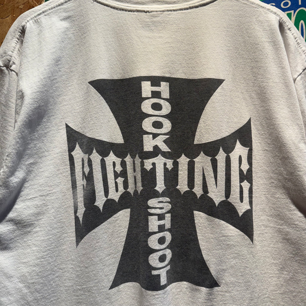 Vintage Hook Fighting Shoot Graphic T-Shirt: Large