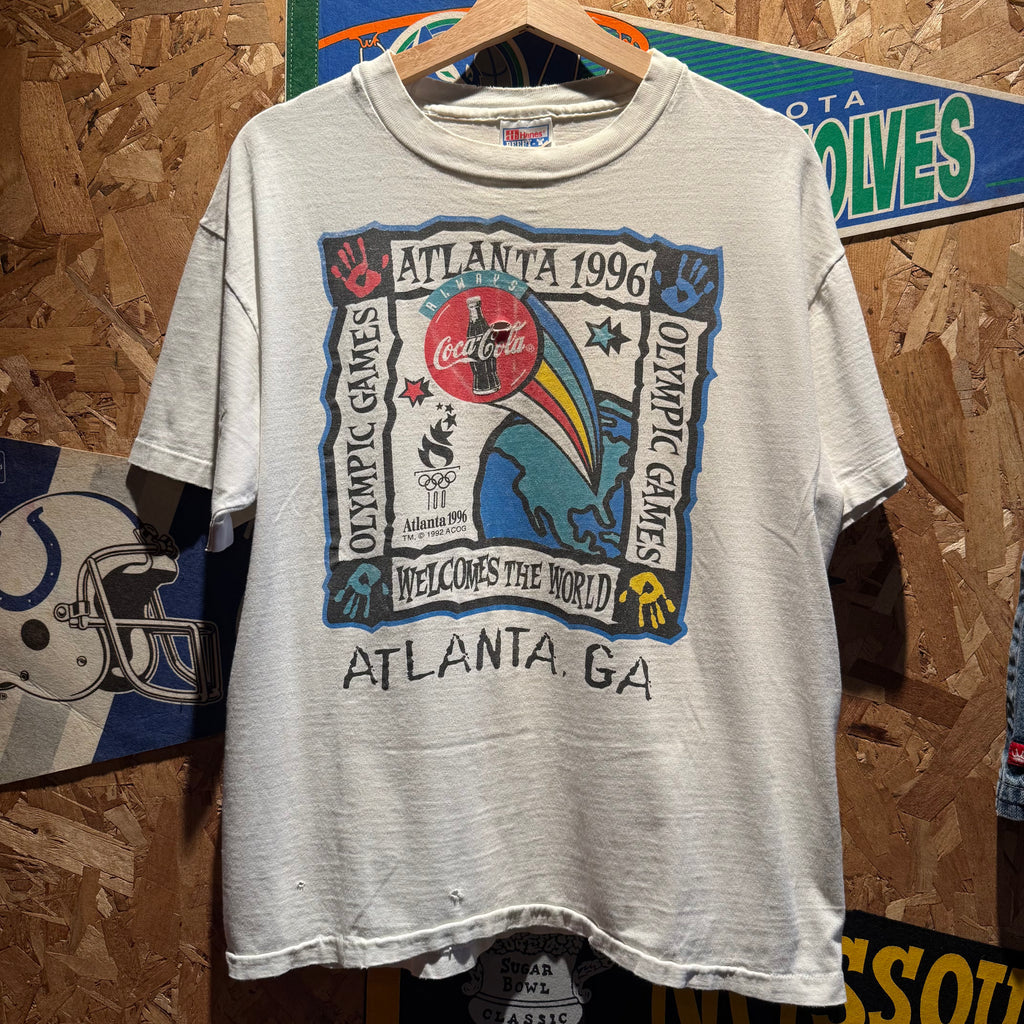 Vintage 1996 Atlanta Olympics Coca-Cola Graphic T-Shirt: Large