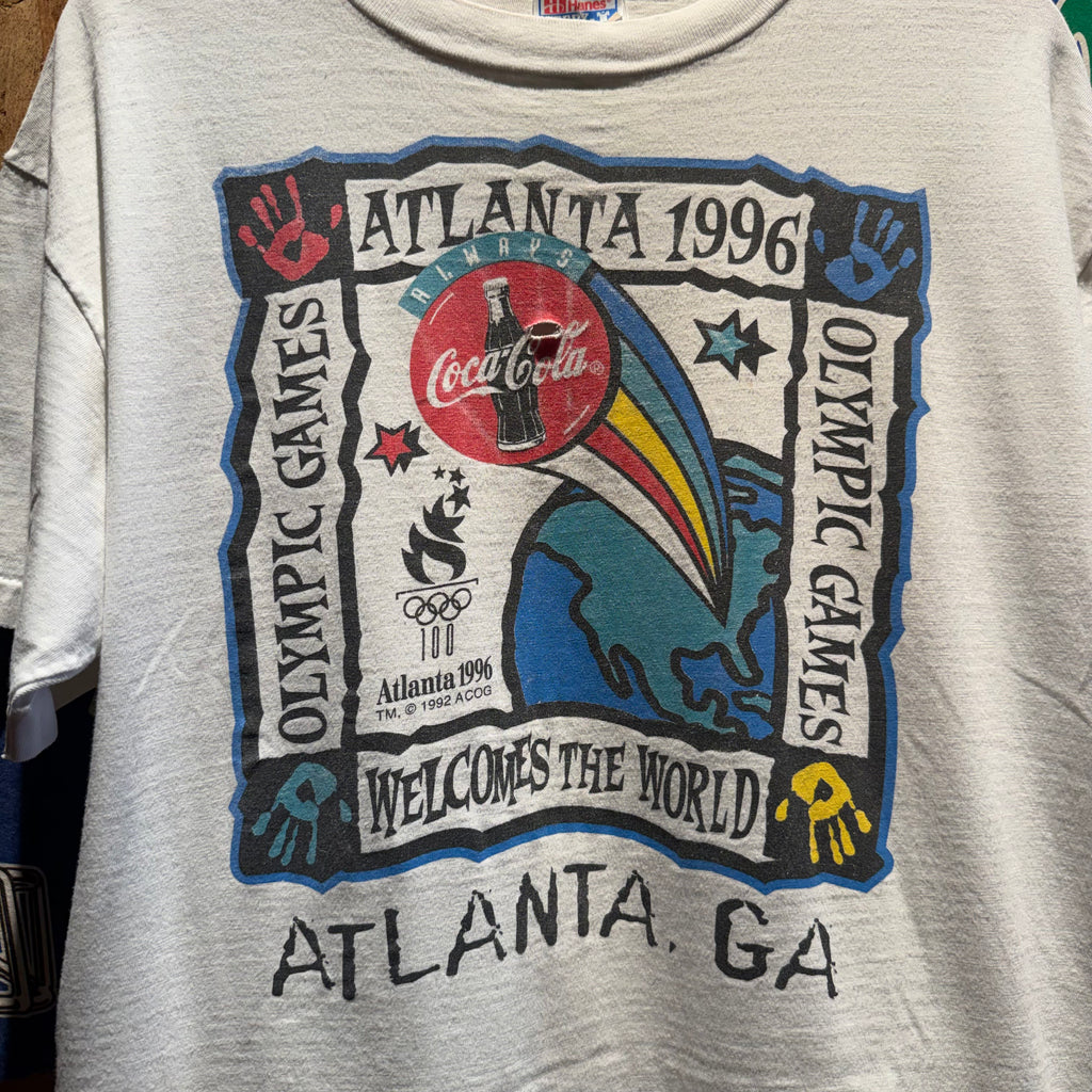 Vintage 1996 Atlanta Olympics Coca-Cola Graphic T-Shirt: Large