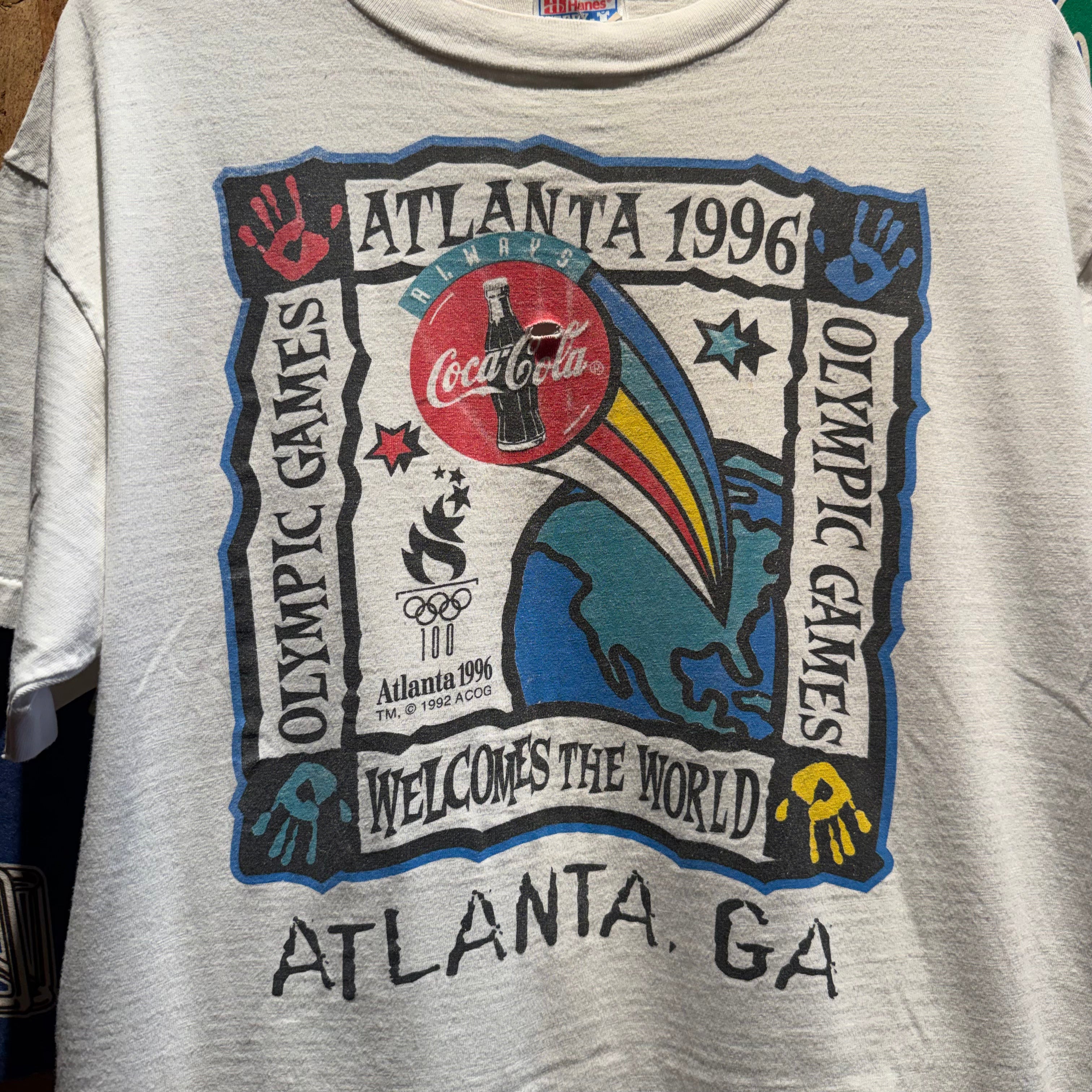 Vintage 1996 Atlanta Olympics Coca-Cola Graphic T-Shirt: Large