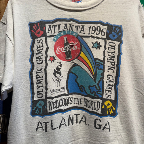 Vintage 1996 Atlanta Olympics Coca-Cola Graphic T-Shirt: Large