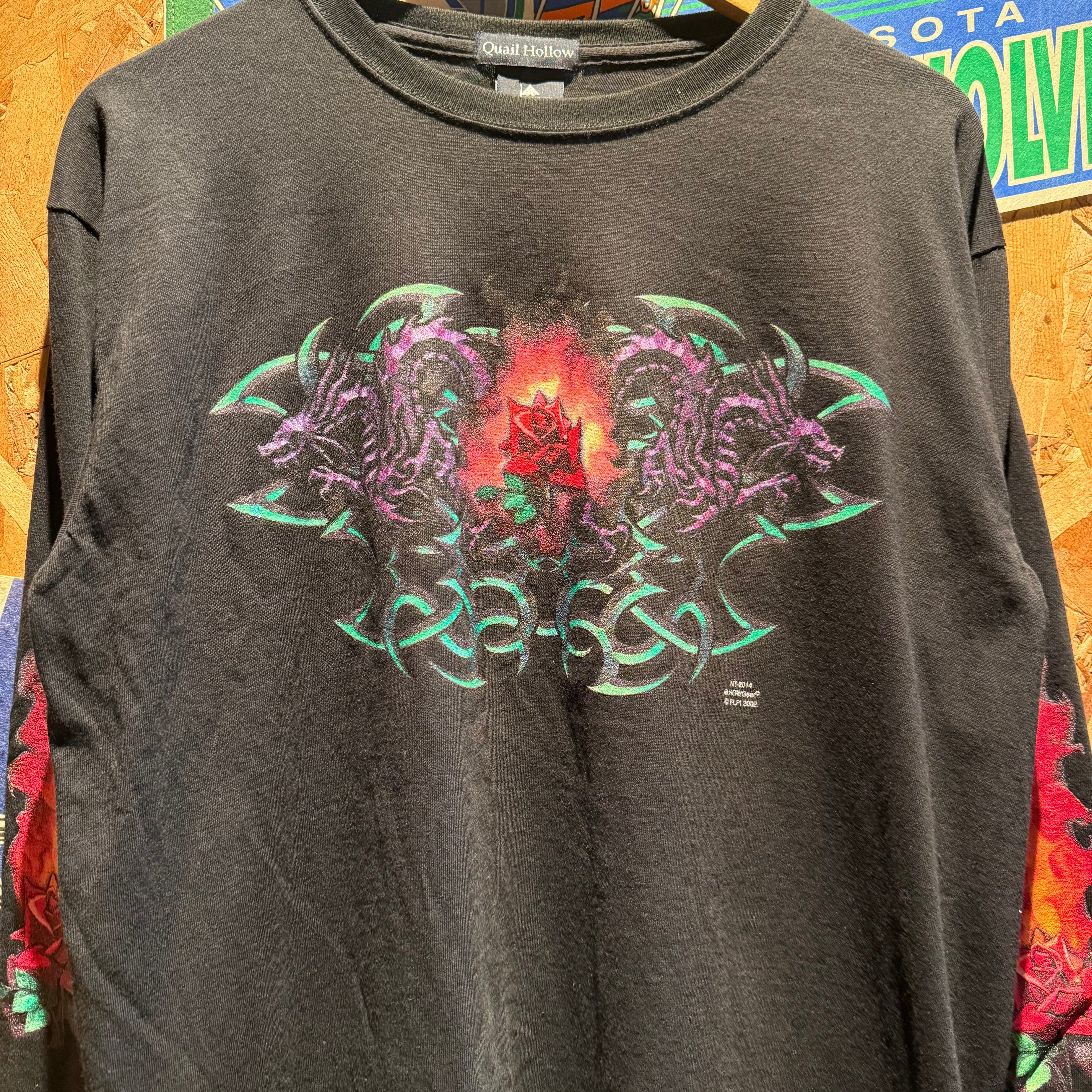 Vintage Y2K Quail Hollow Dragon Graphic Long Sleeve Shirt: Large