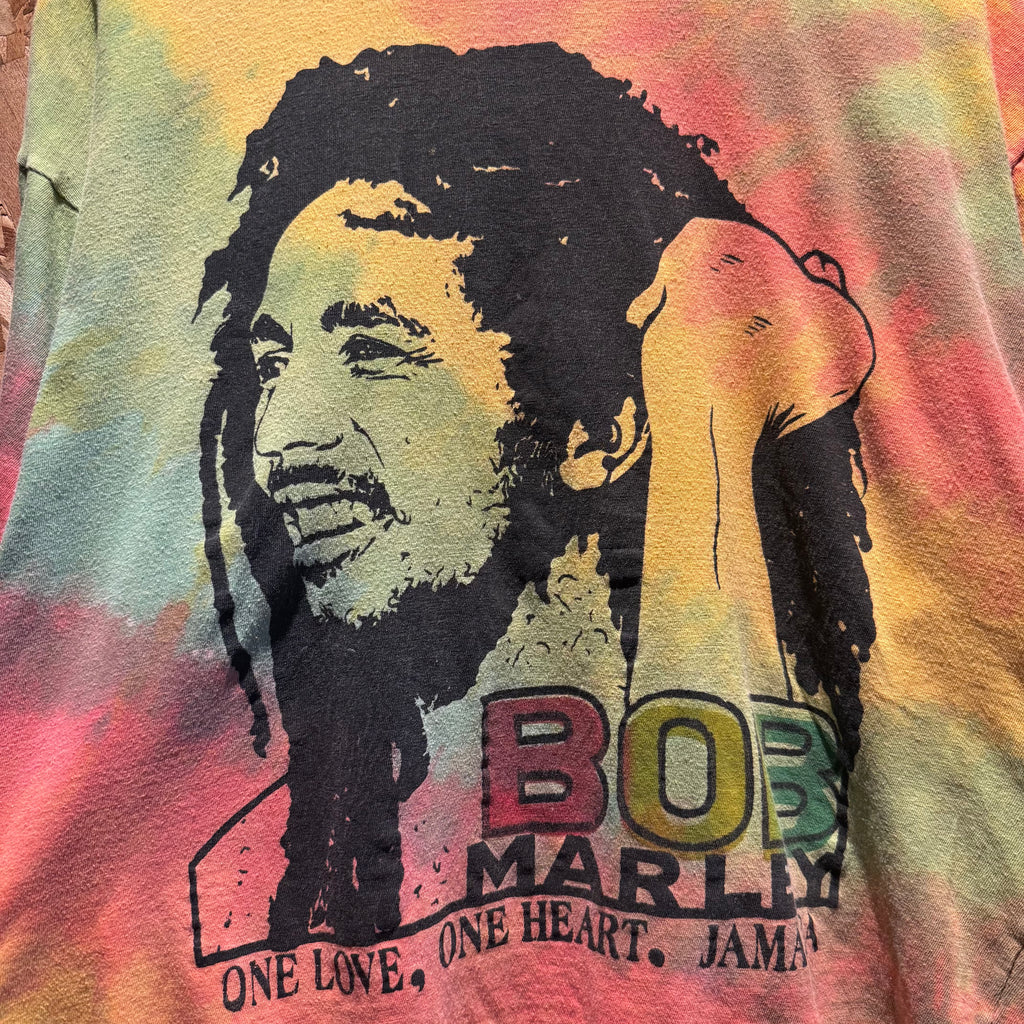 Vintage Tie Dye Bob Marley Single Stitch Graphic T-Shirt: XL