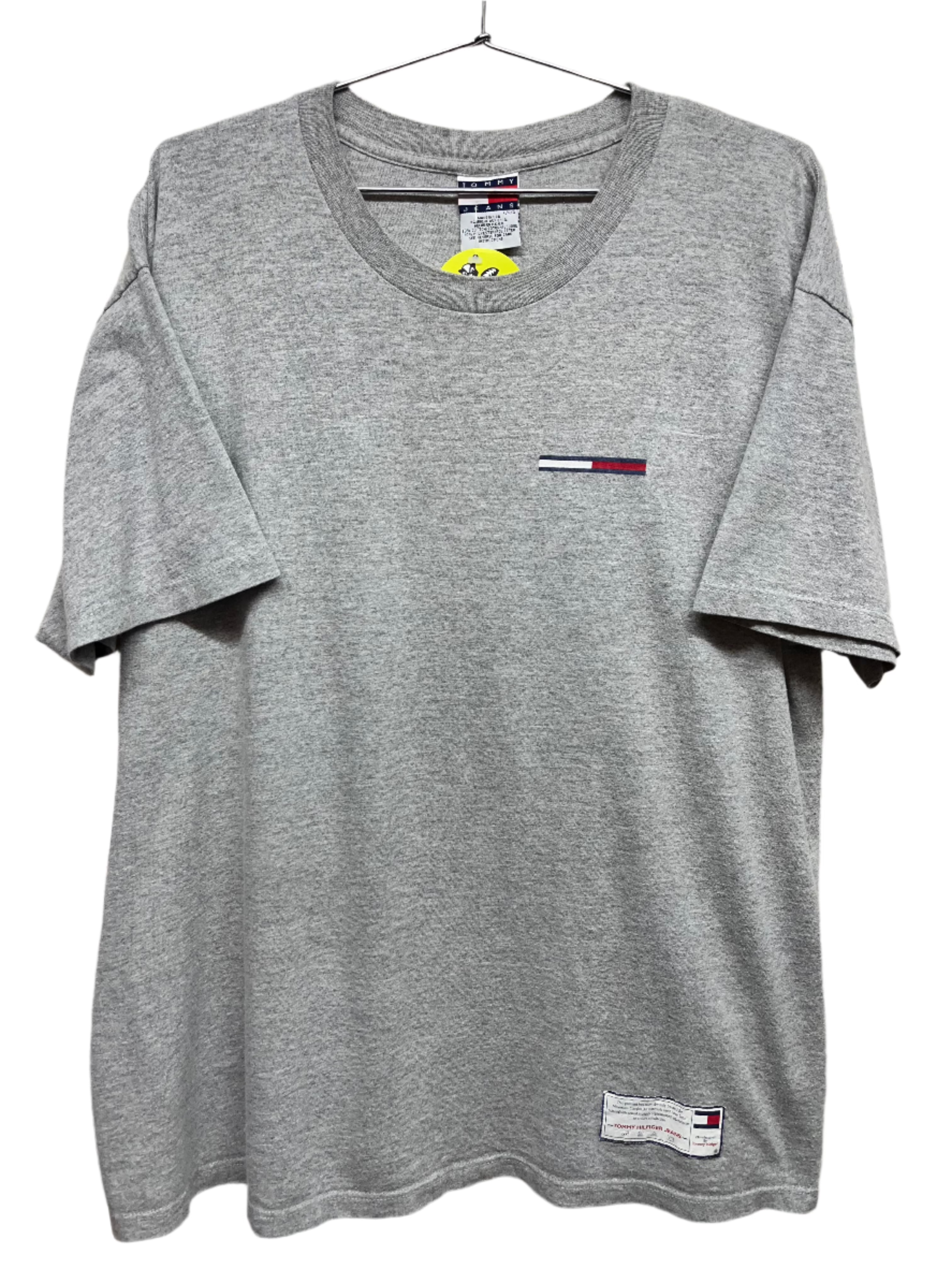 Vtg Tommy Hilfiger Jeans Golf Caddy Grey 90's T-Shirt Large