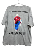 Vtg Tommy Hilfiger Jeans Golf Caddy Grey 90's T-Shirt Large