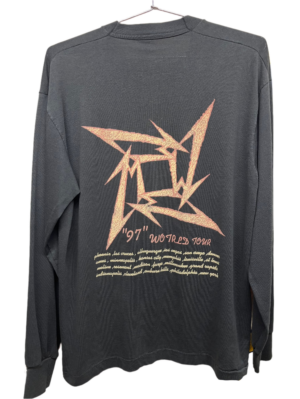 Vtg Metallica 1997 World Tour Long Sleeve Black T-Shirt: Large