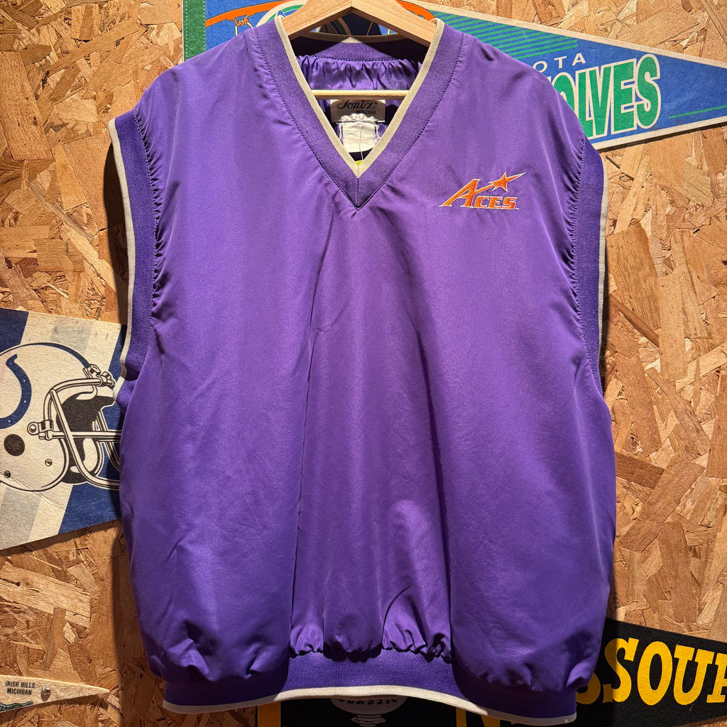 Vintage Sportswear University of Evansville Purple Aces Vest: XL