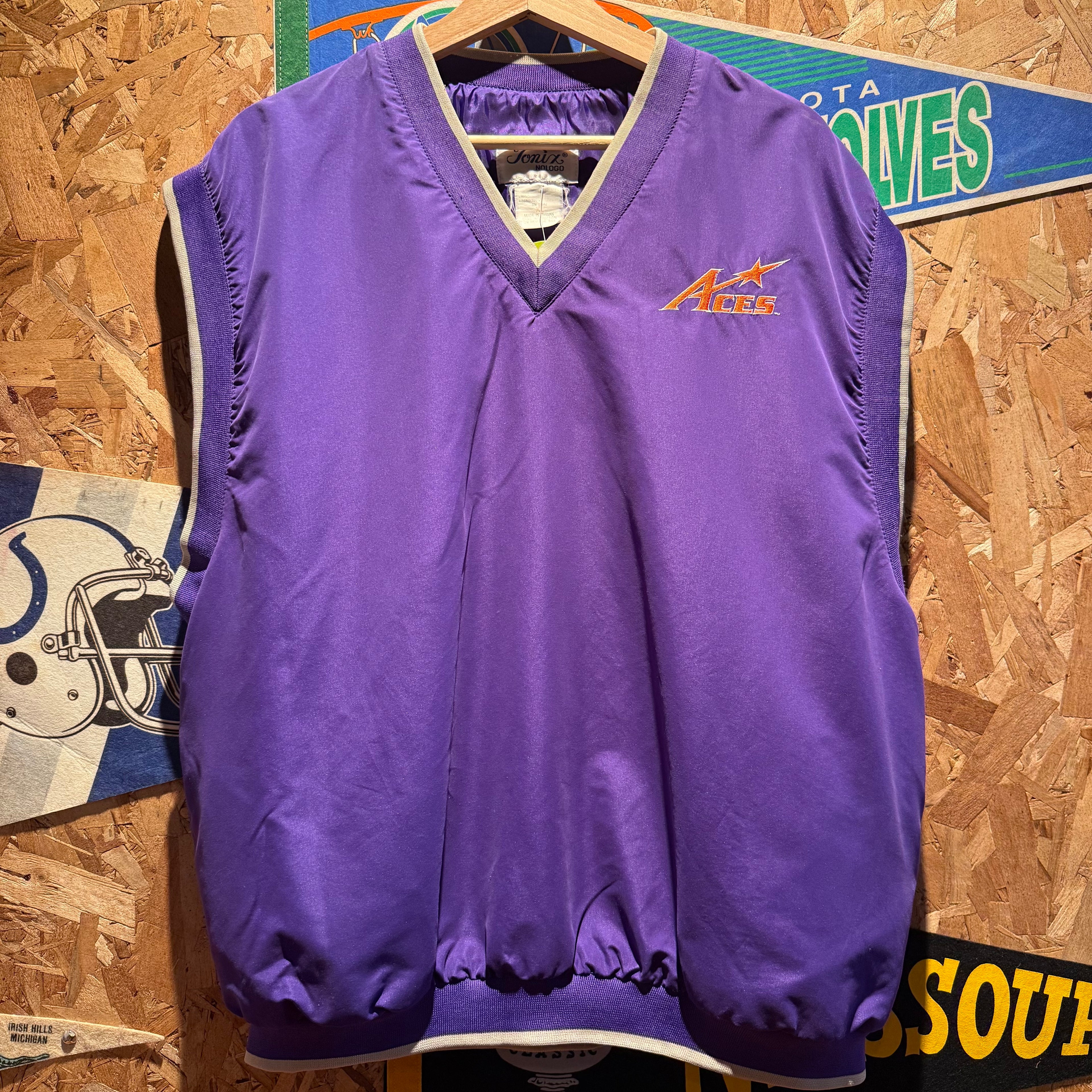 Vintage Sportswear University of Evansville Purple Aces Vest: XL