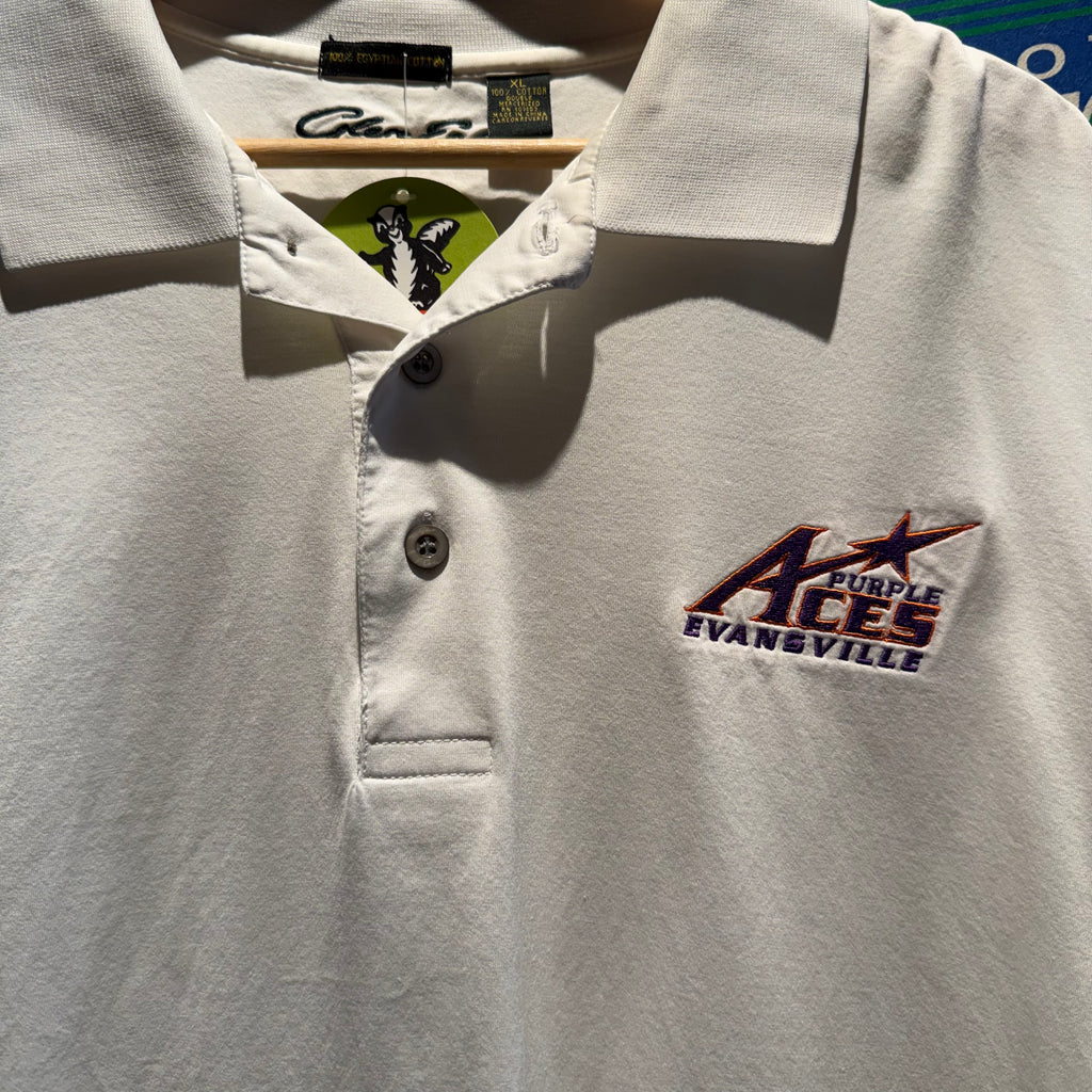 Vintage University of Evansville Purple Aces Polo Shirt: XL