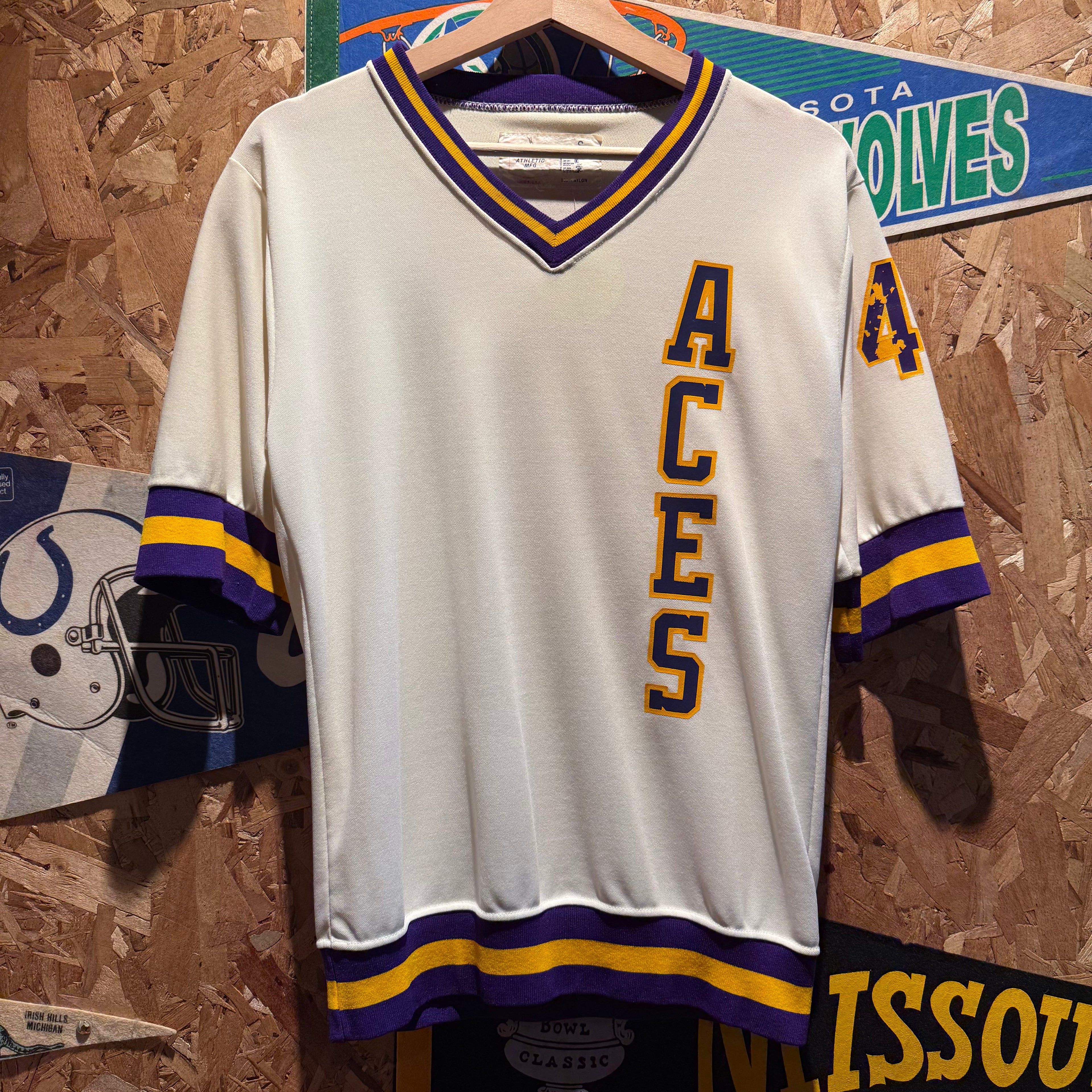 Vintage University of Evansville Purple Aces Sports Jersey: S