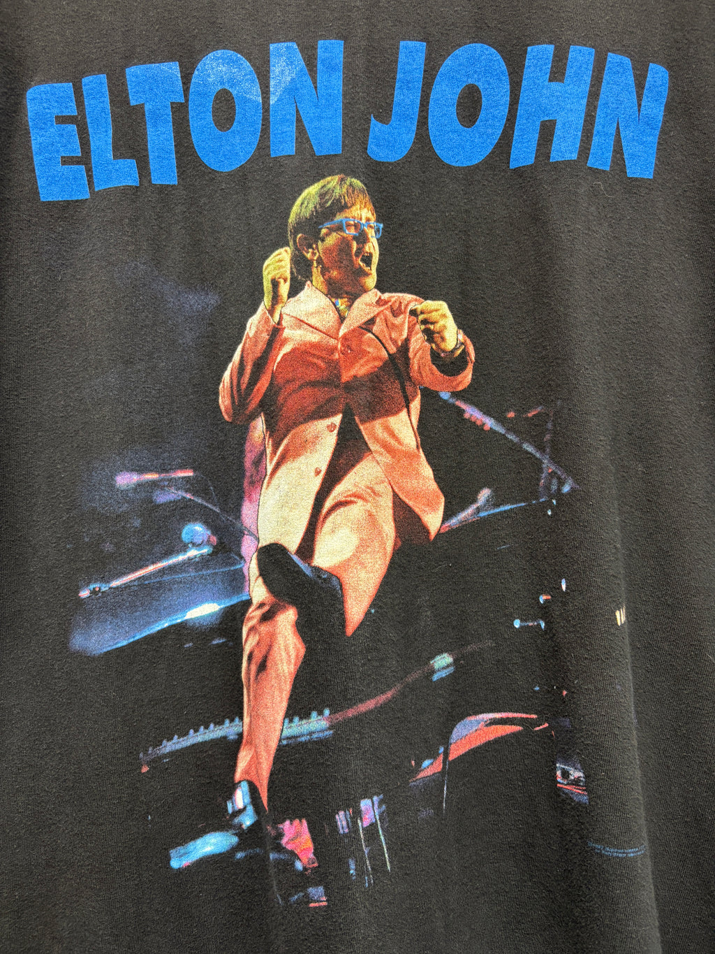 Vintage Elton John Concert 90's Tour Danish Black T-Shirt: XL
