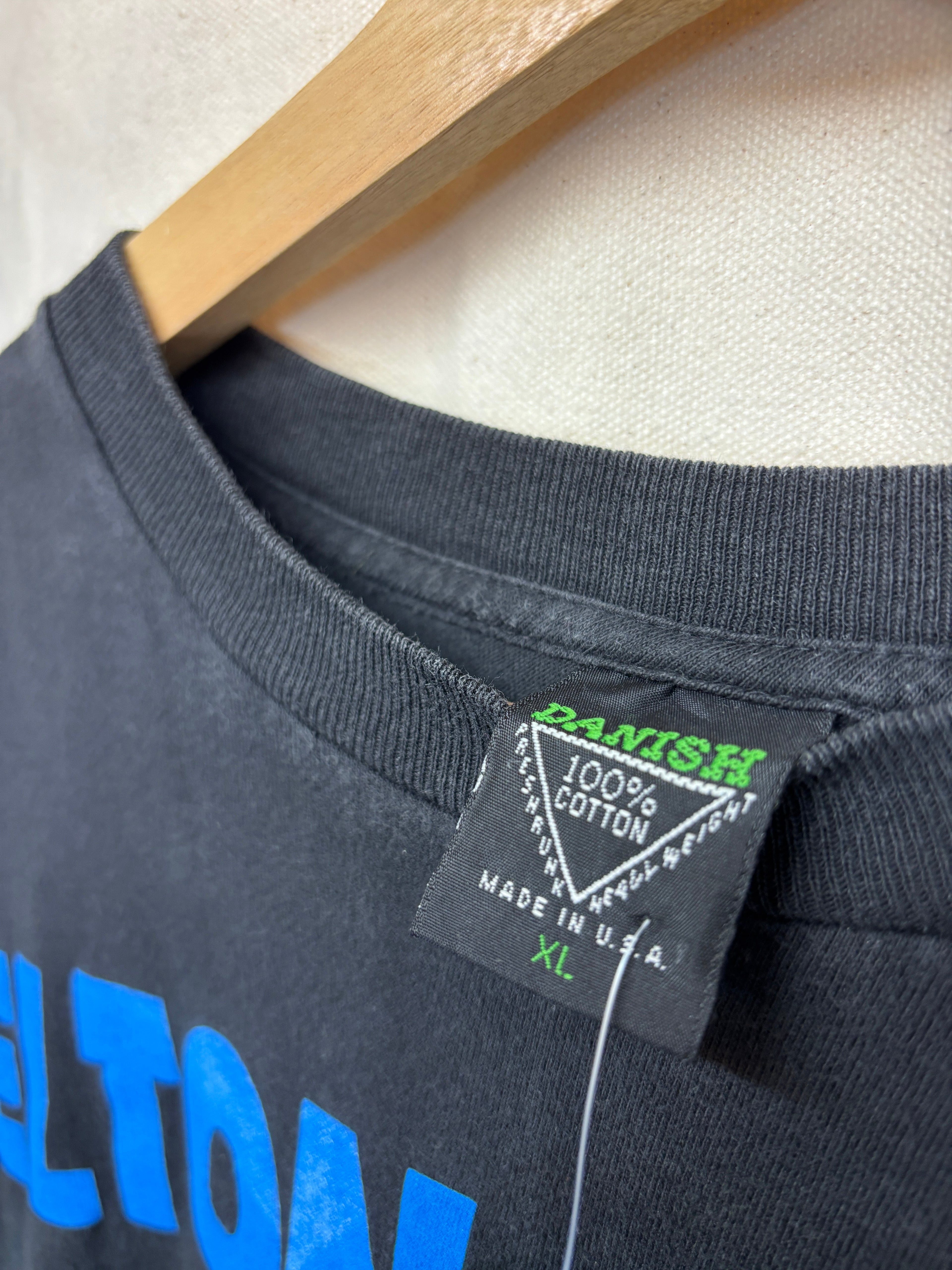 Vintage Elton John Concert 90's Tour Danish Black T-Shirt: XL