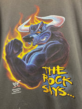 Load image into Gallery viewer, Vintage The Rock Says No Roody Poos Allowed WWF Wrestling T-Shirt: Large

