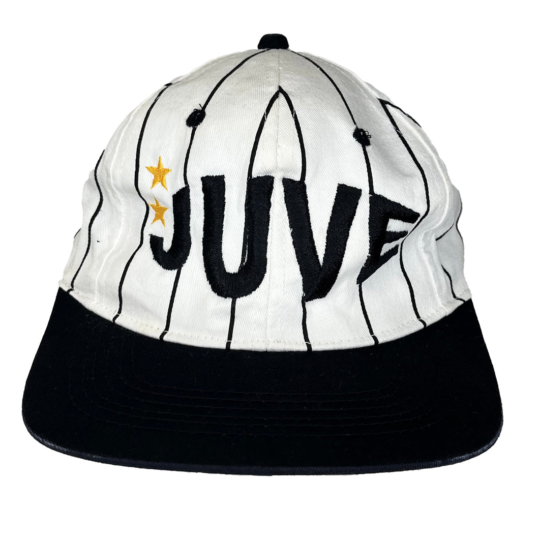 Vtg Juventus FC Soccer Juve 90's Pinstripe Embroidered Snapback Hat