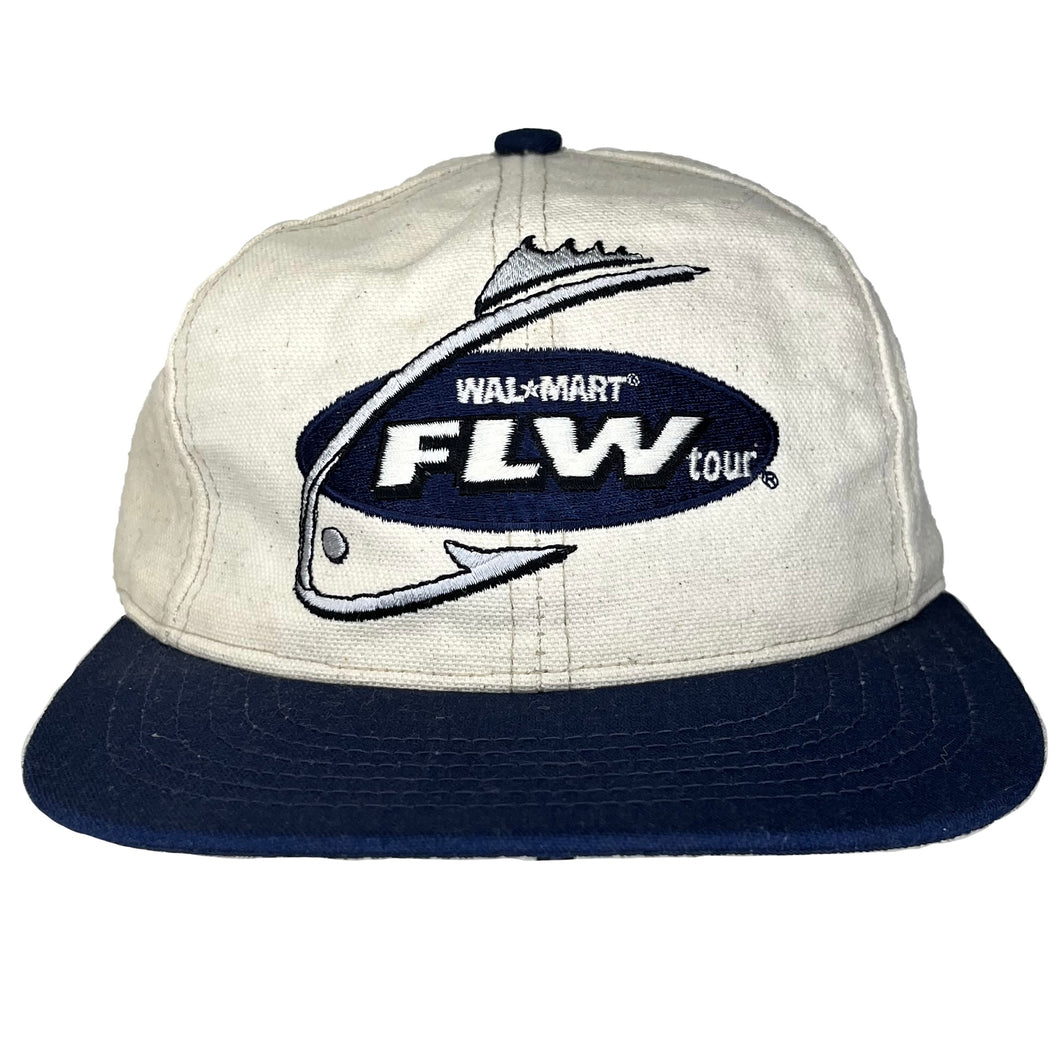 FLW Tour Wal Mart Ranger Boats Fishing USA Canvas Tan Navy Embroidered Snapback Hat