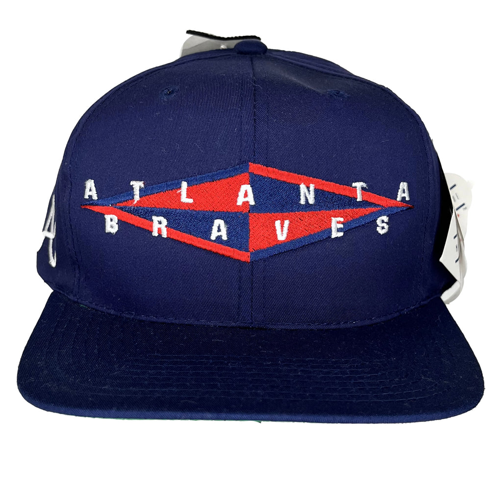 Vtg Atlanta Braves MLB Navy Embroidered Annco NWT Snapback Hat