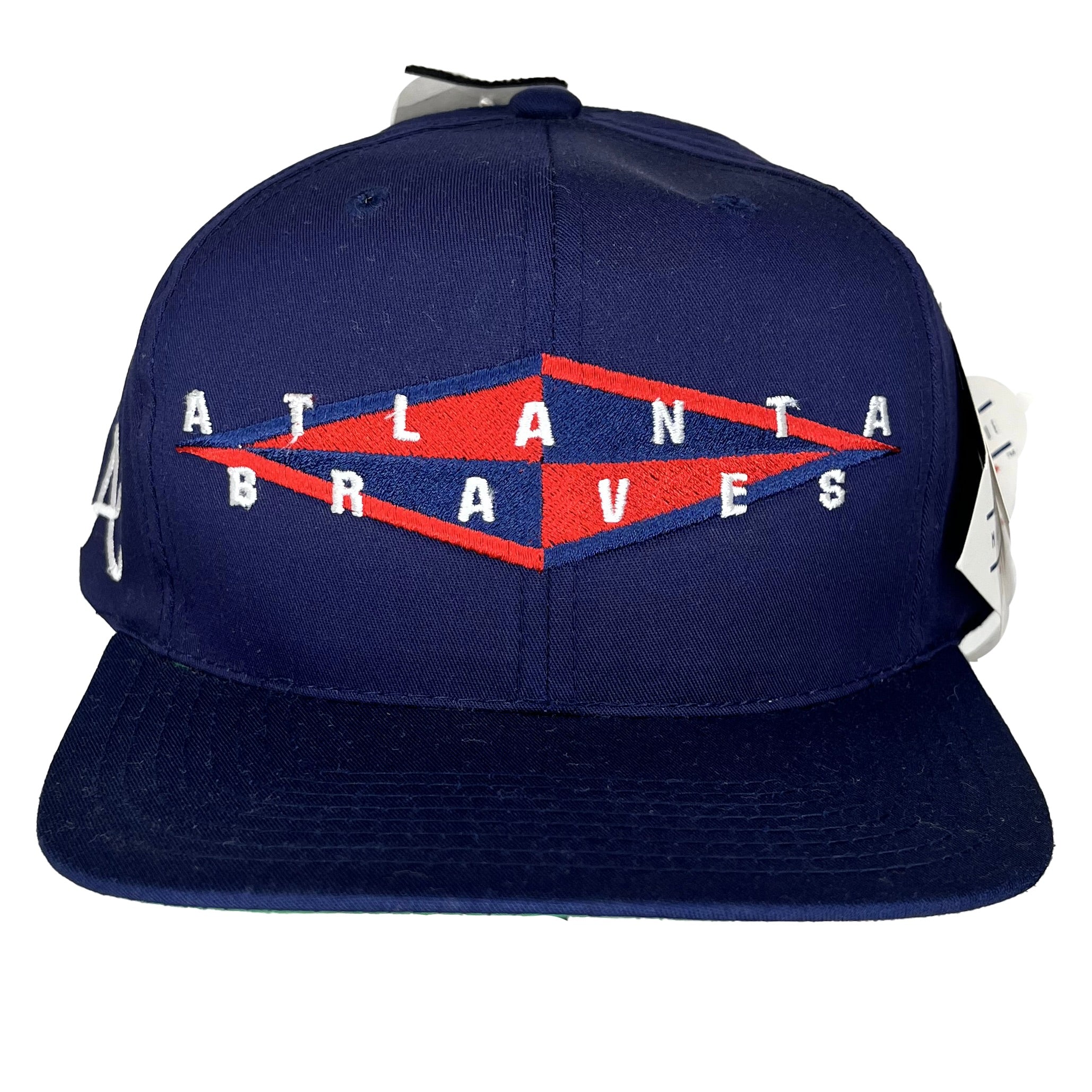 Vtg Atlanta Braves MLB Navy Embroidered Annco NWT Snapback Hat