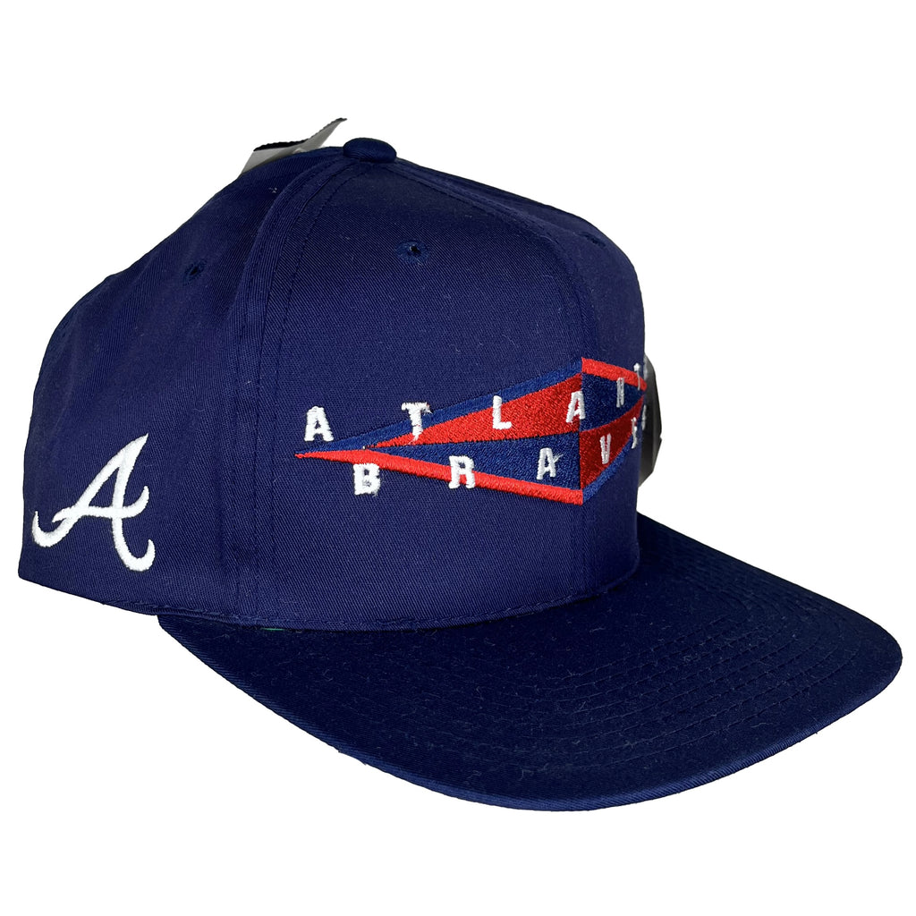 Vtg Atlanta Braves MLB Navy Embroidered Annco NWT Snapback Hat