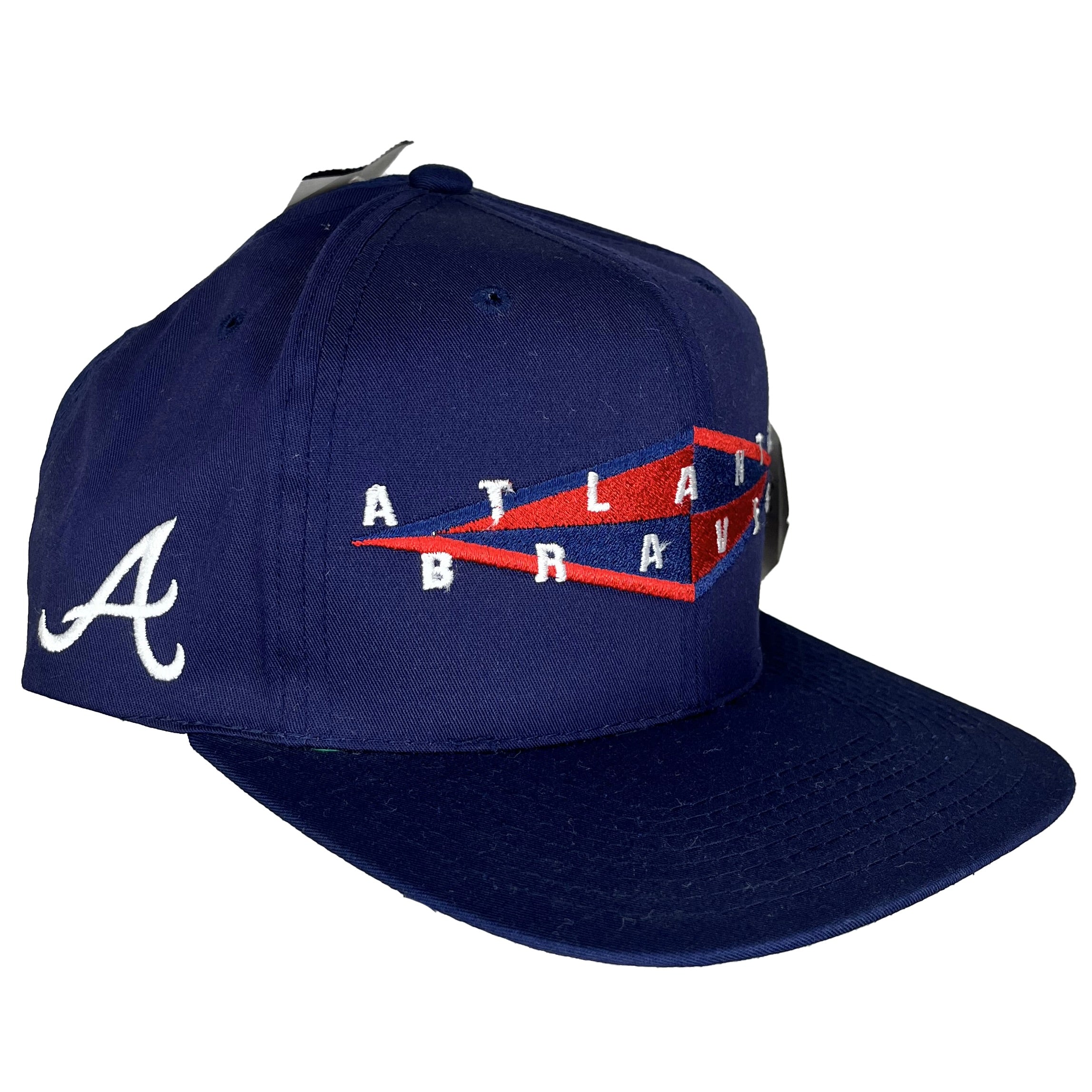 Vtg Atlanta Braves MLB Navy Embroidered Annco NWT Snapback Hat