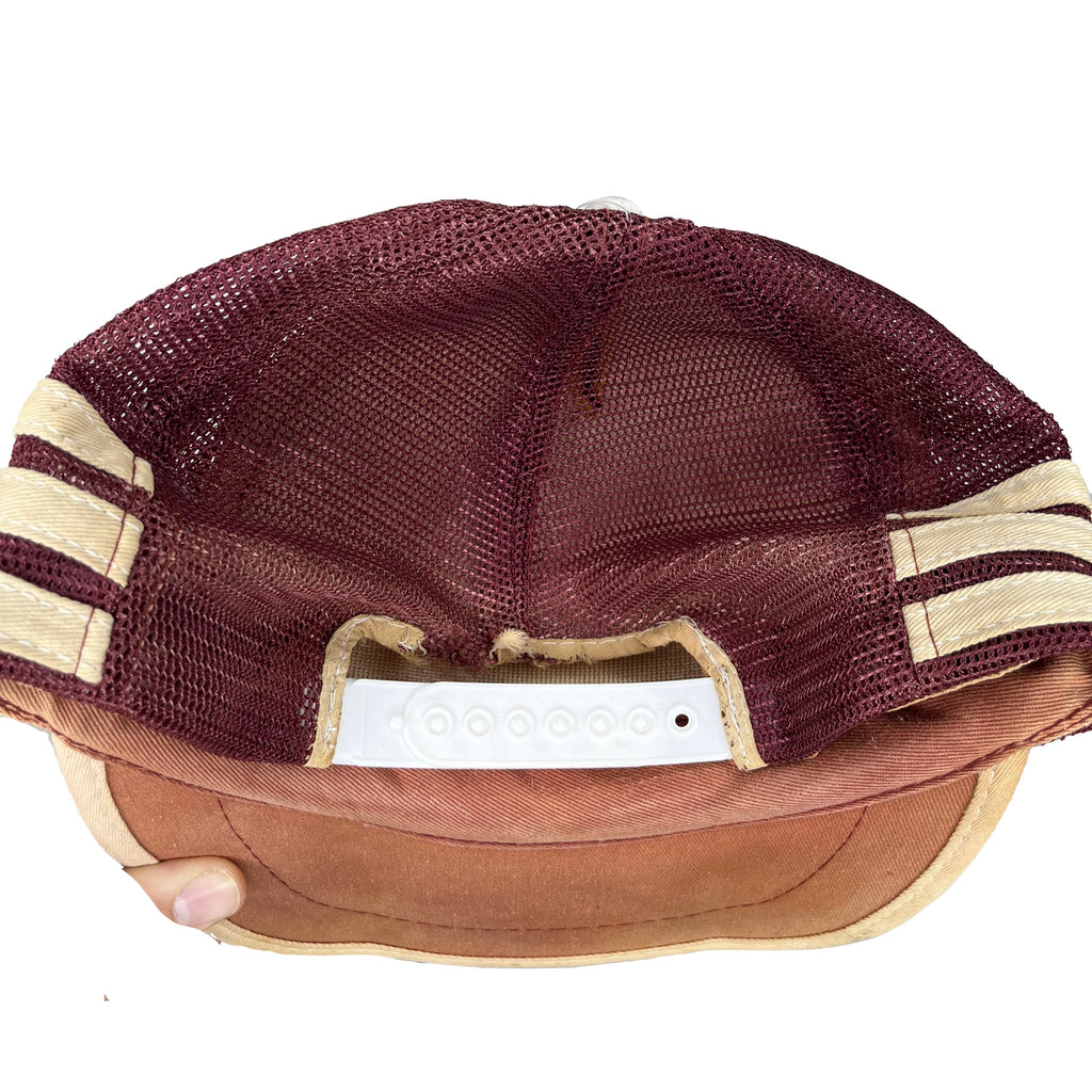 Vtg University of Alabama Roll Tide Crimson Elephant 80's 3 Stripe Trucker Snapback Hat