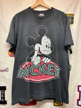 Load image into Gallery viewer, Vintage Mickey Mouse Disney Unlimited Black Faded 90&#39;s T-Shirt: XL
