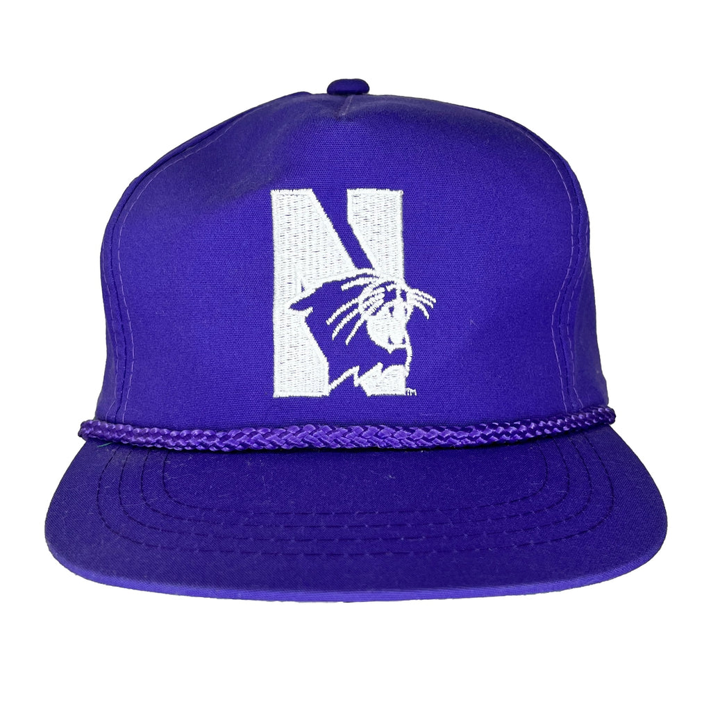 Vtg Northwestern University Wildcats Purple Rope Snapback Hat