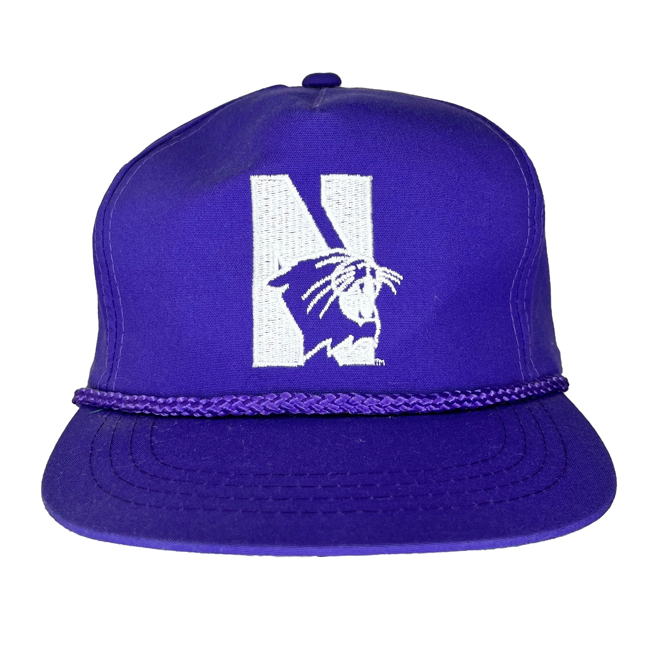 Vtg Northwestern University Wildcats Purple Rope Snapback Hat