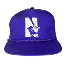 Load image into Gallery viewer, Vtg Northwestern University Wildcats Purple Rope Snapback Hat
