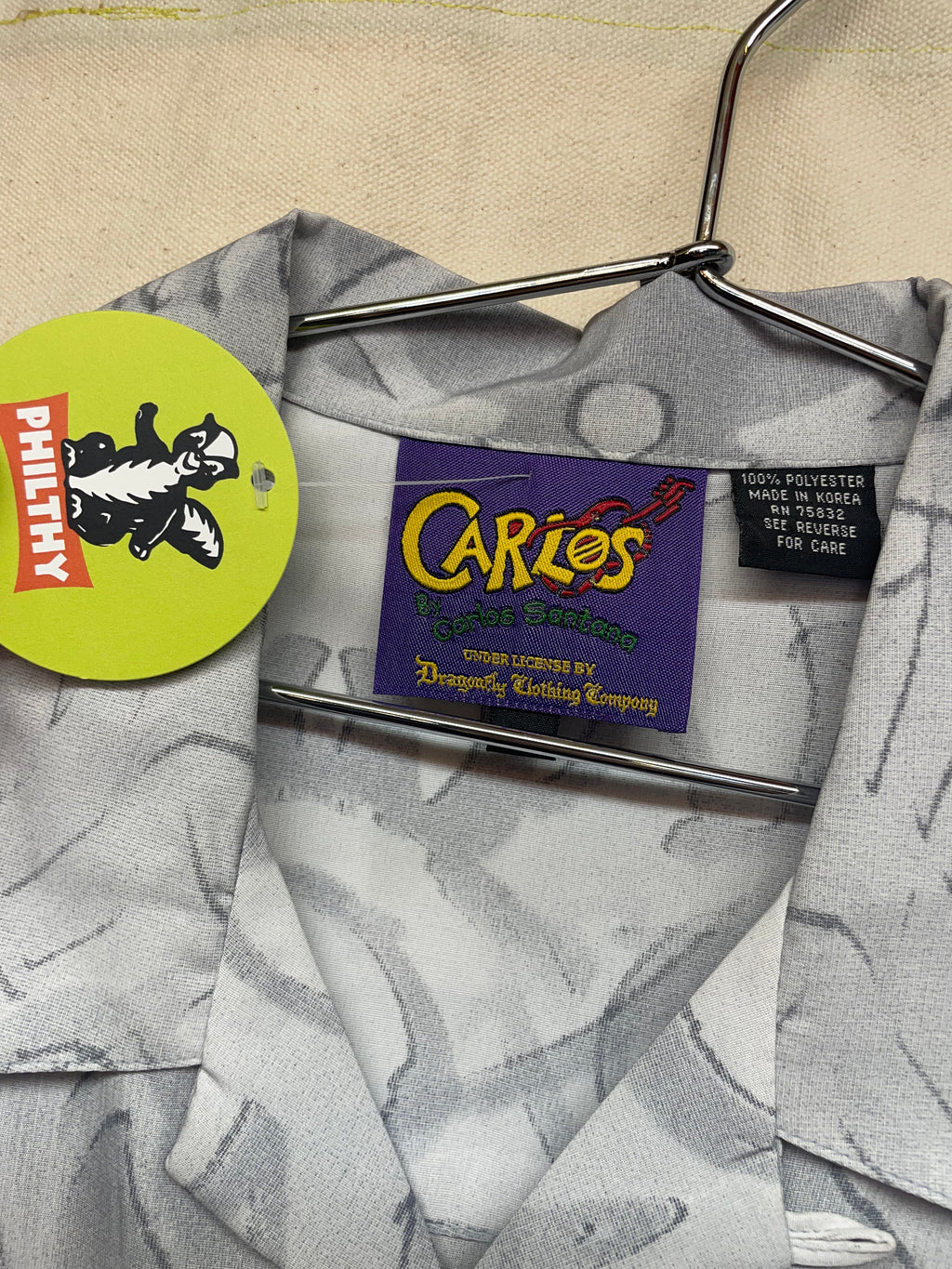 Vintage Carlos Santana Dragonfly Beast Button Up Shirt: Large