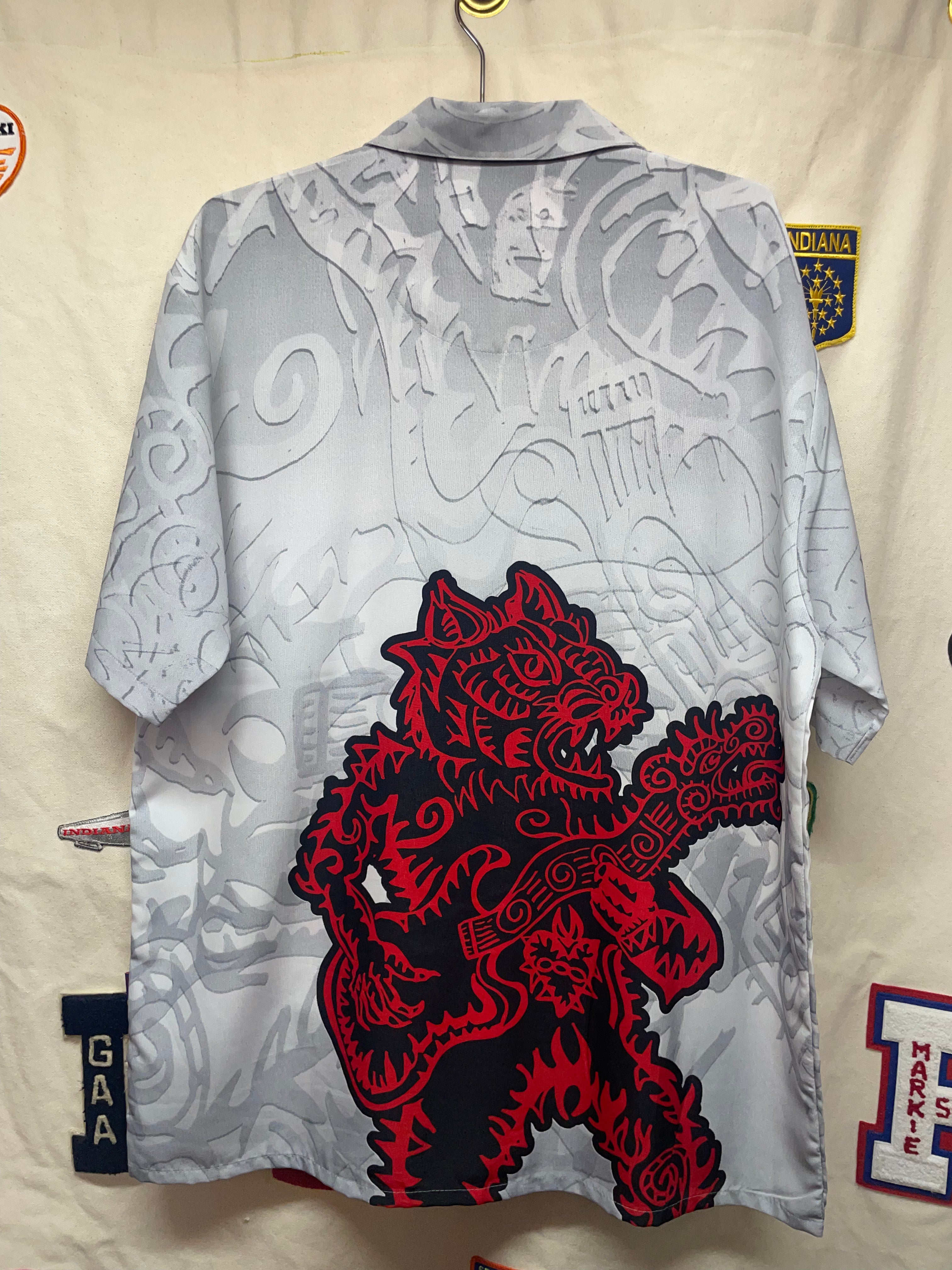 Vintage Carlos Santana Dragonfly Beast Button Up Shirt: Large