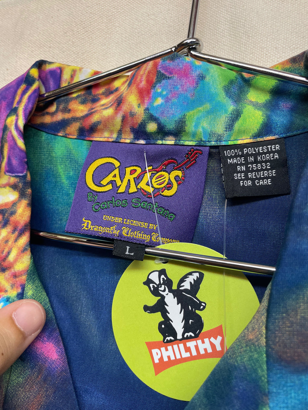 Vintage Carlos Santana Dragonfly Dream Button Up Shirt: Large