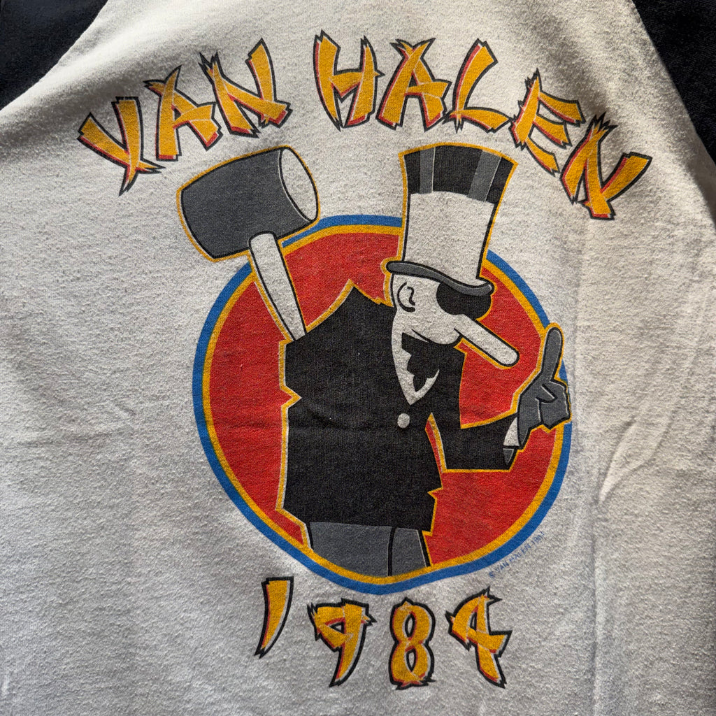 Vintage 1984 Van Halen Tour of the World Raglan Concert T-Shirt: Small