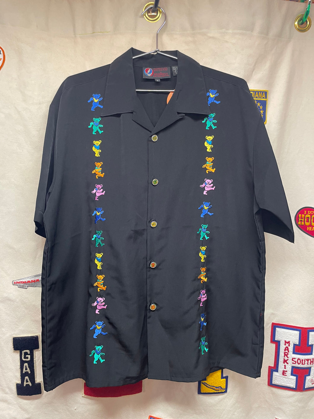 Vintage Grateful Dead Dragonfly Black Bear Button Up Shirt: Large