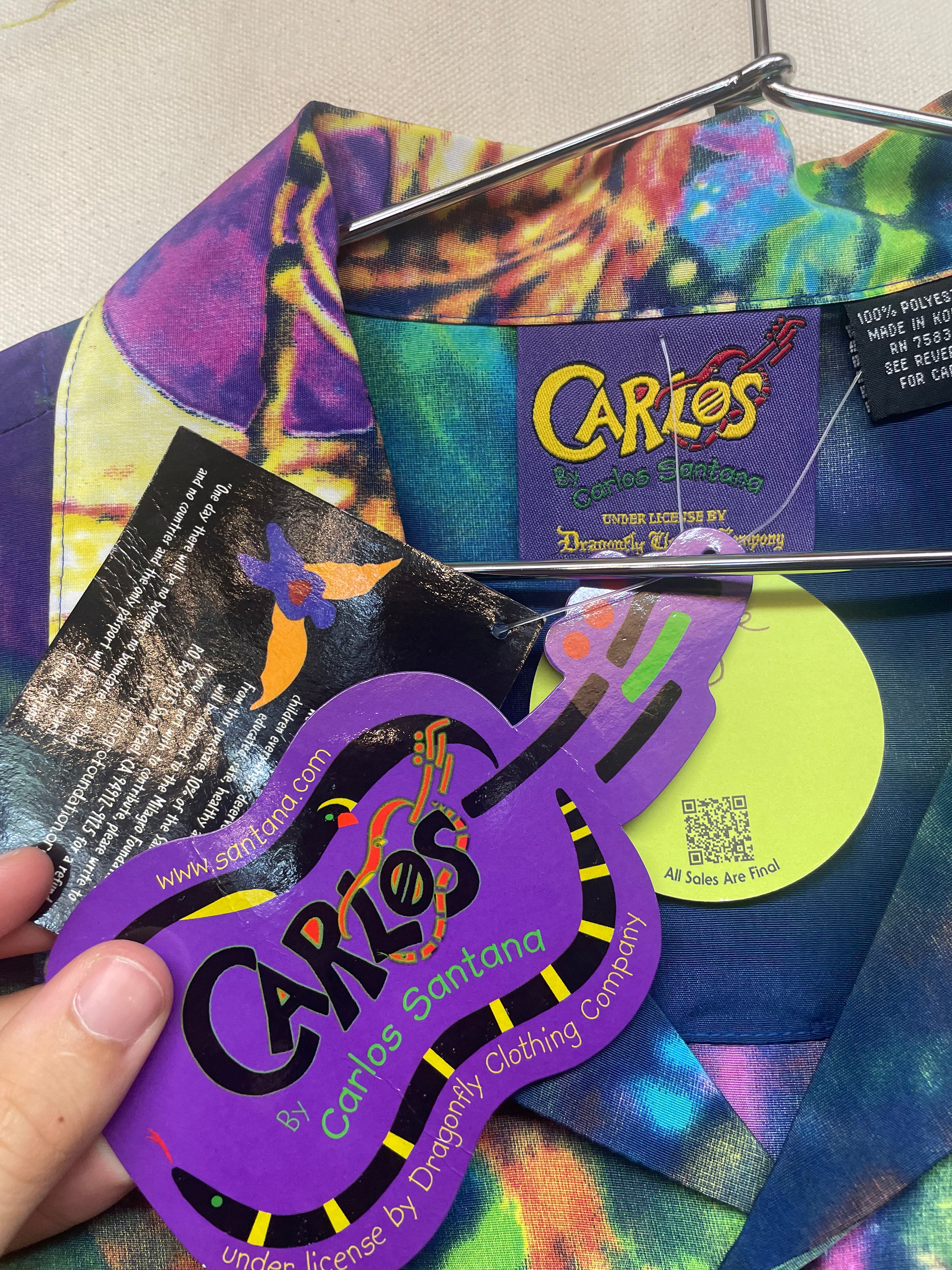 Vintage Carlos Santana Dragonfly Dream Button Up Shirt: Large