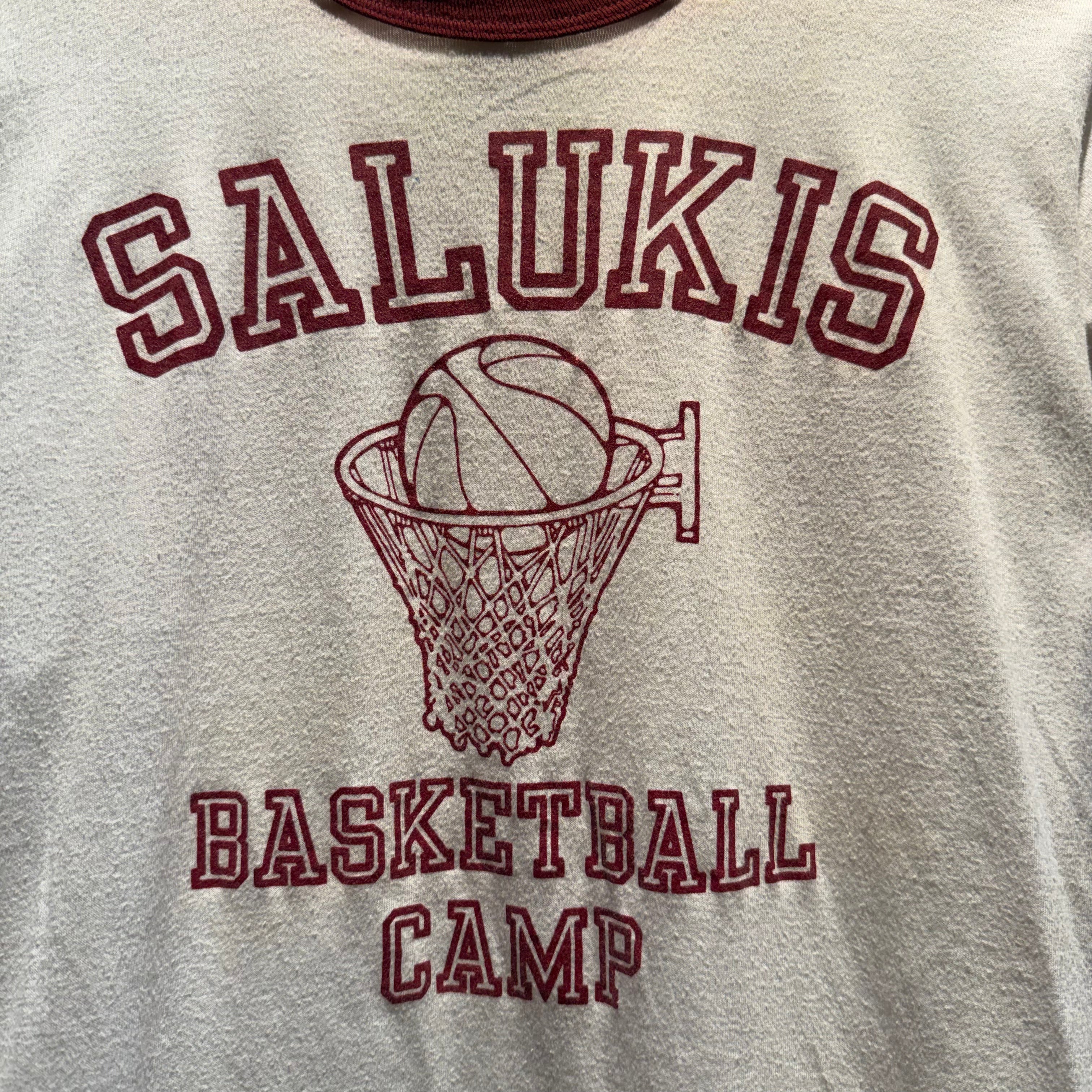 VTG Southern Illinois University SIU Basketball Camp Converse Ringer T-Shirt: Medium