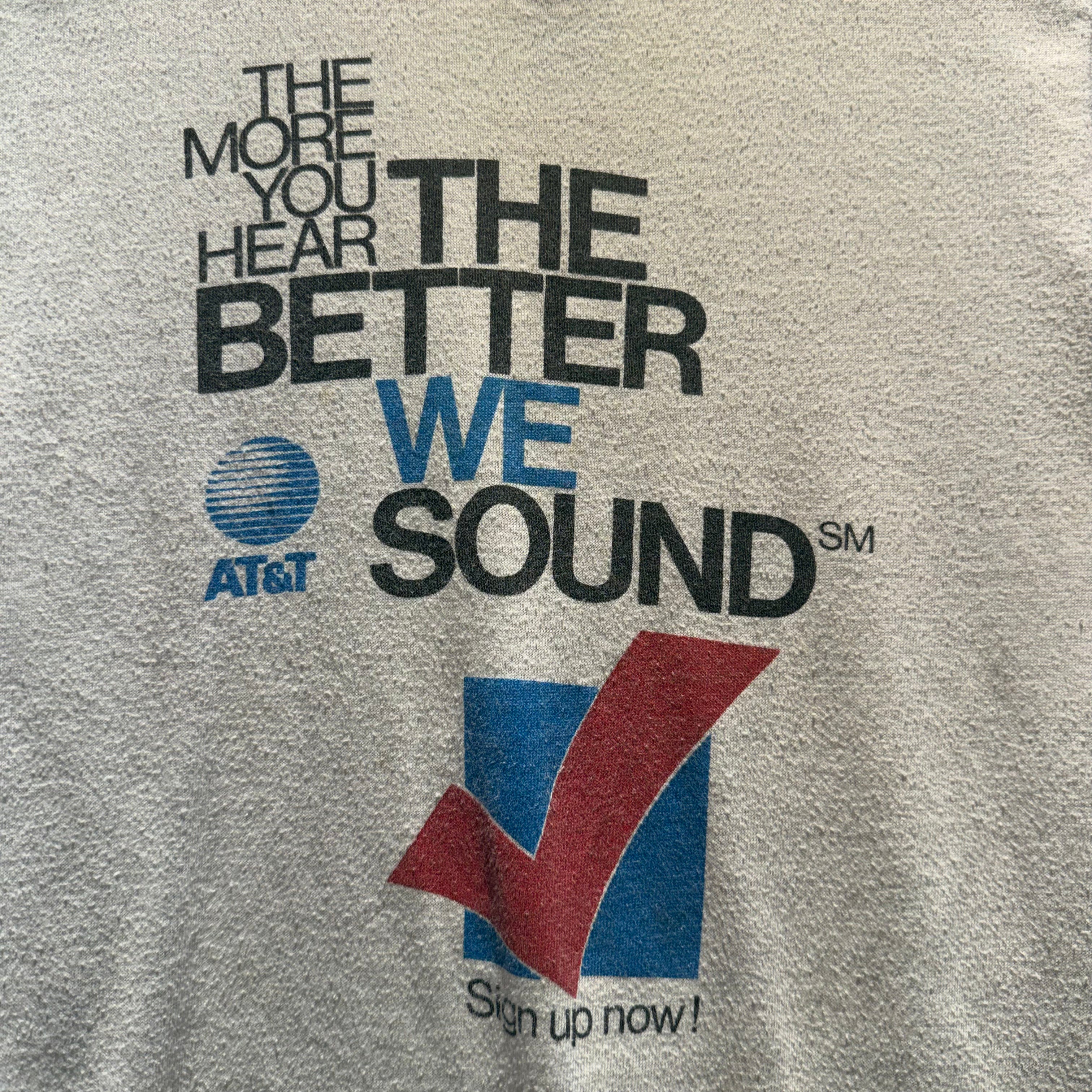 VTG 80's AT&T " The More You Hear The Better We Sound" Ringer T-Shirt: Small