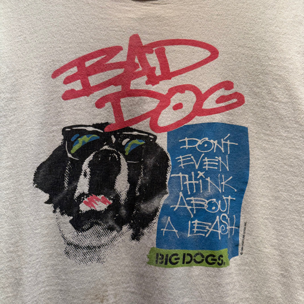 VTG 1995 Big Dogs Bad Dog " Don't Even Think About A Leash" T-Shirt: Small