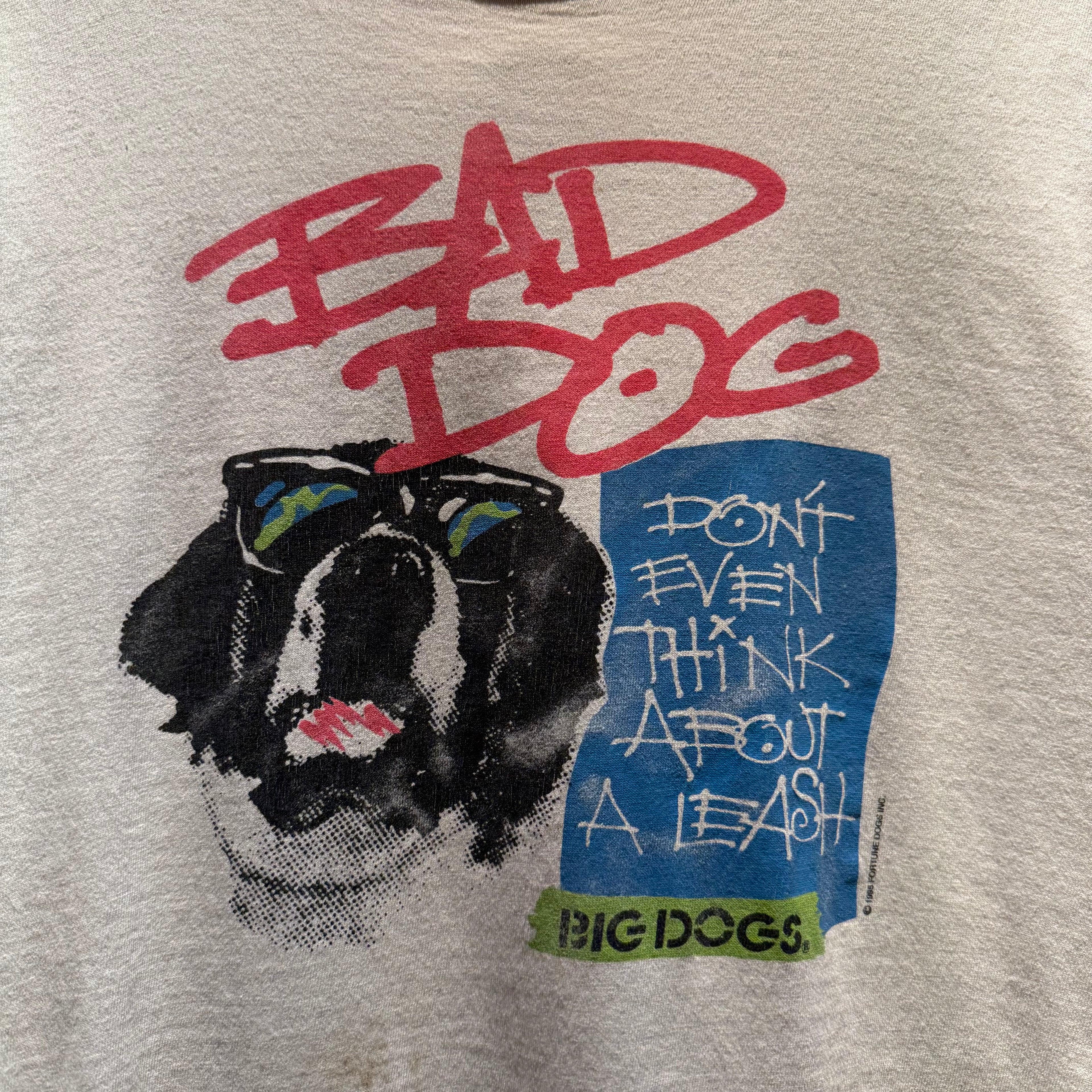 VTG 1995 Big Dogs Bad Dog " Don't Even Think About A Leash" T-Shirt: Small