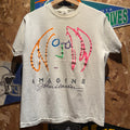 VTG 80's John Lennon Imagine Beatles Double Sided T-Shirt: Medium