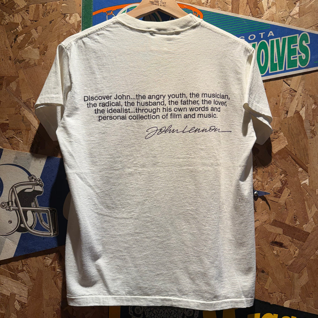VTG 80's John Lennon Imagine Beatles Double Sided T-Shirt: Medium
